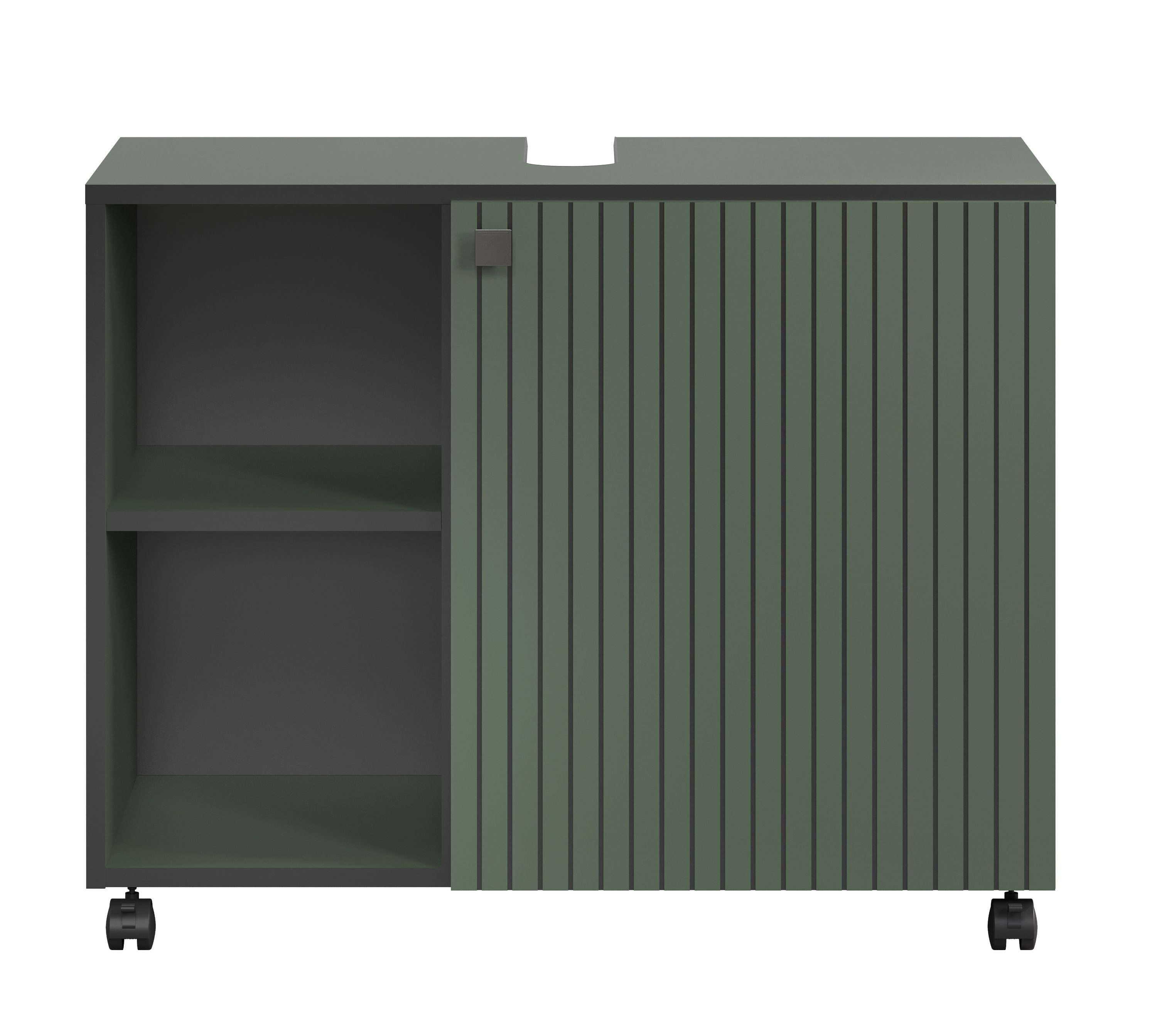 trendteam Waschbeckenunterschrank (Waschbeckenunterschrank) Unterschrank Badschrank 80 x 64 x 42 cm