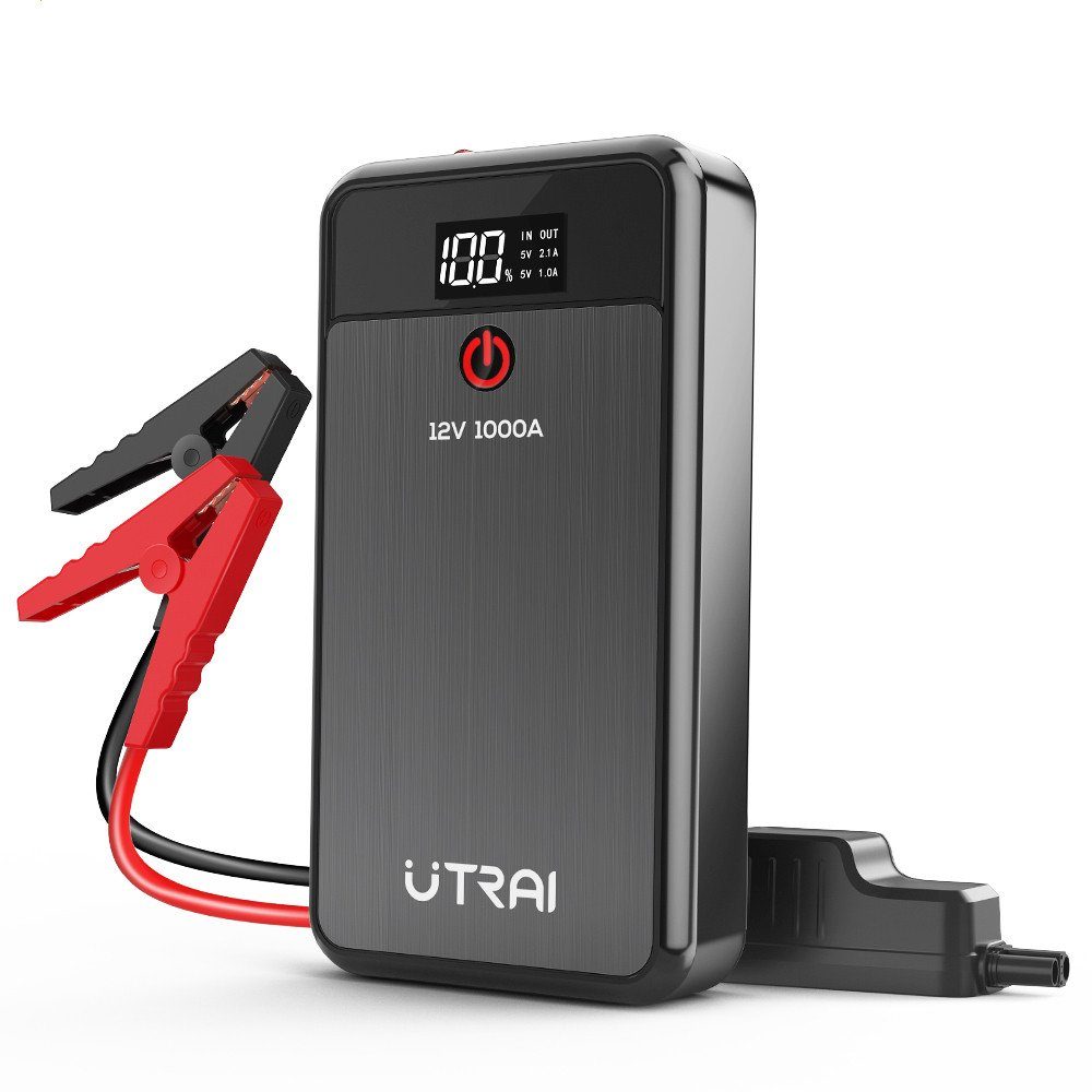 UTRAI Air Starthilfegerät Tragbarer Auto Starter 1000A Powerbank 8000 mAh ( 12 V), LED-Taschenlampe, universell für 12-V-Fahrzeuge