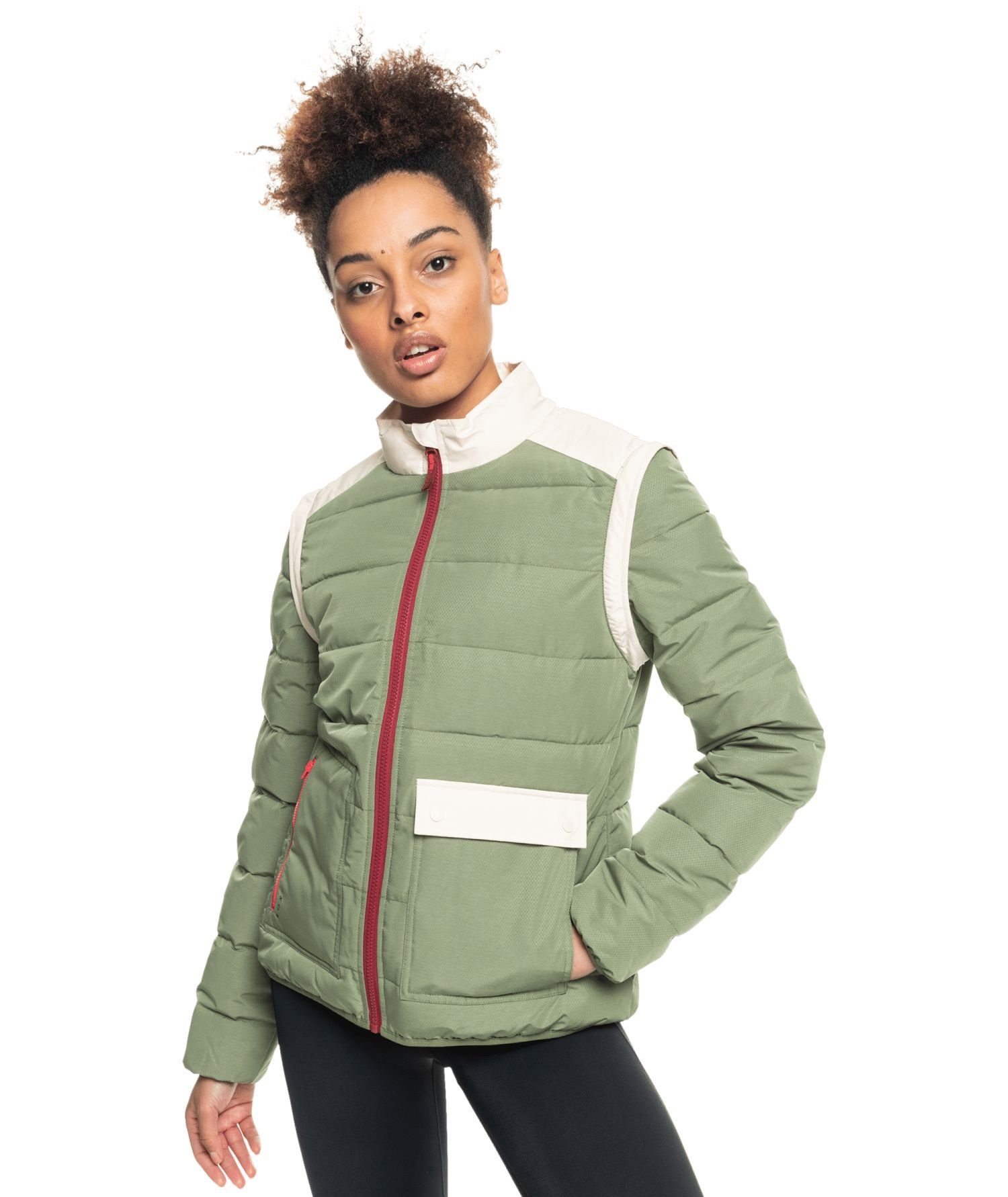Roxy Allwetterjacke ROXY Sport Jacke Crazy Fantasy Deep Lichen Green L