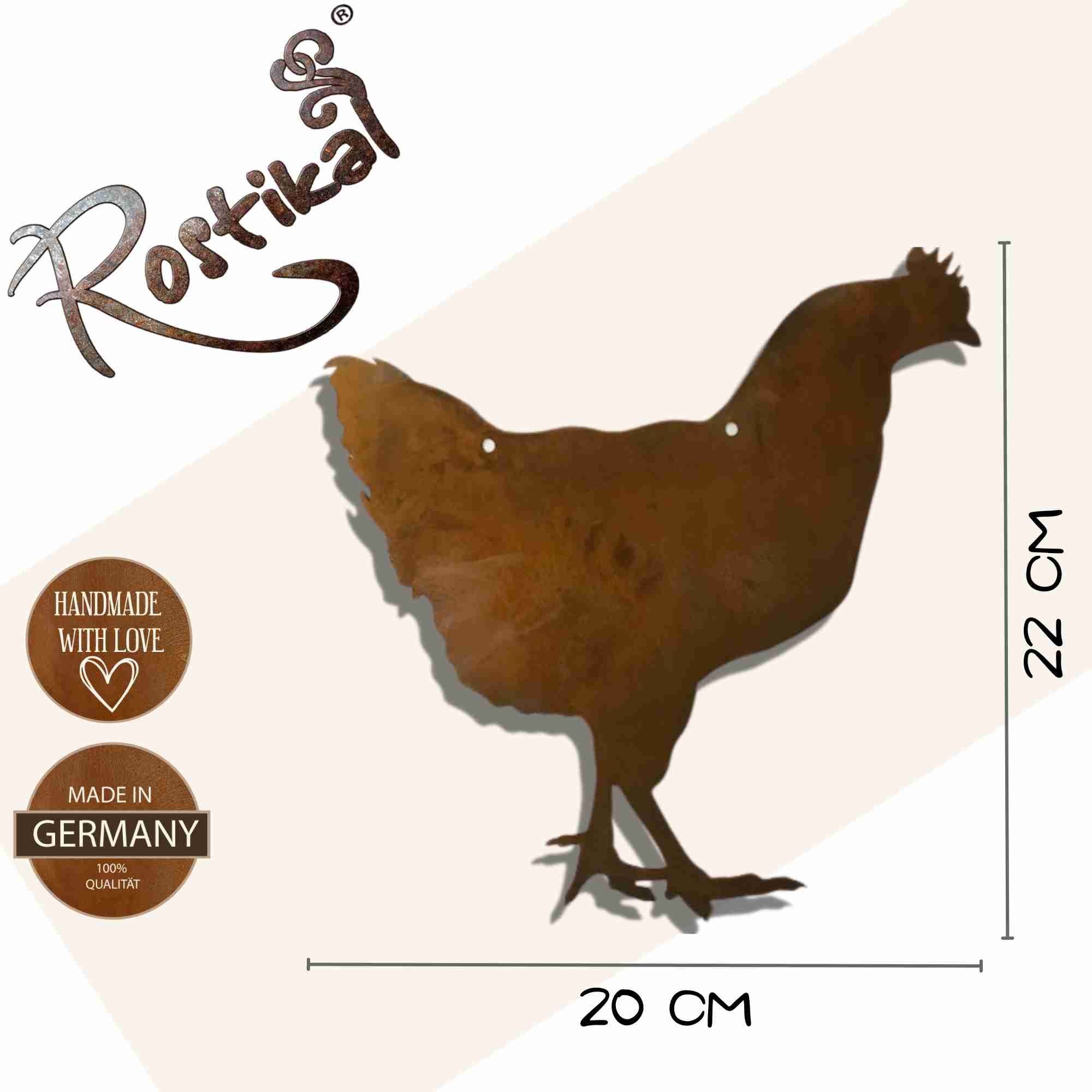 Rostikal Hängedekoration Gockel und Henne Deko Ostern Gartendeko Frühlingsdeko, echter Rost