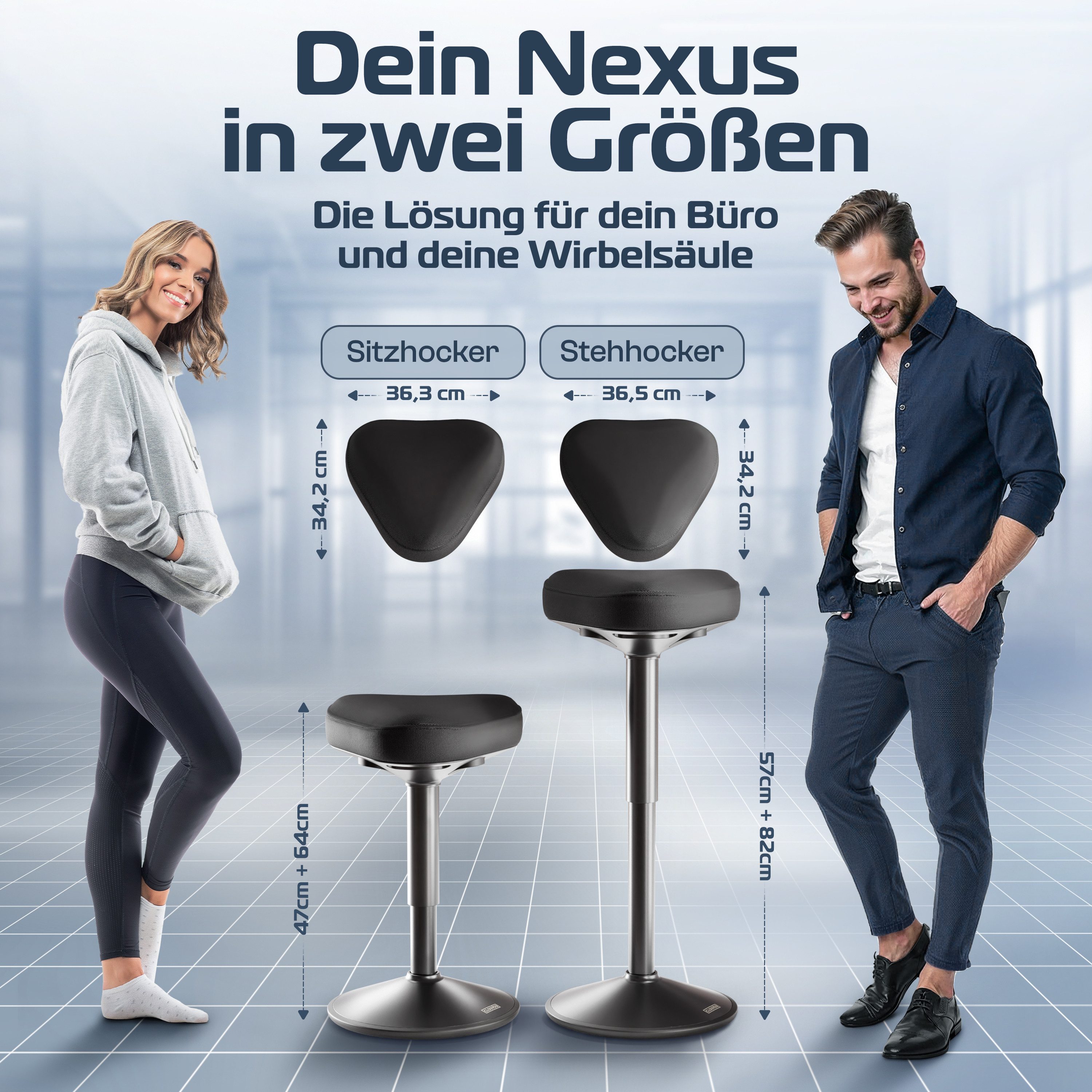 CLOUVOU Arbeitshocker Nexus Bürohocker - Ergonomischer Hocker Büro -, höhen günstig online kaufen