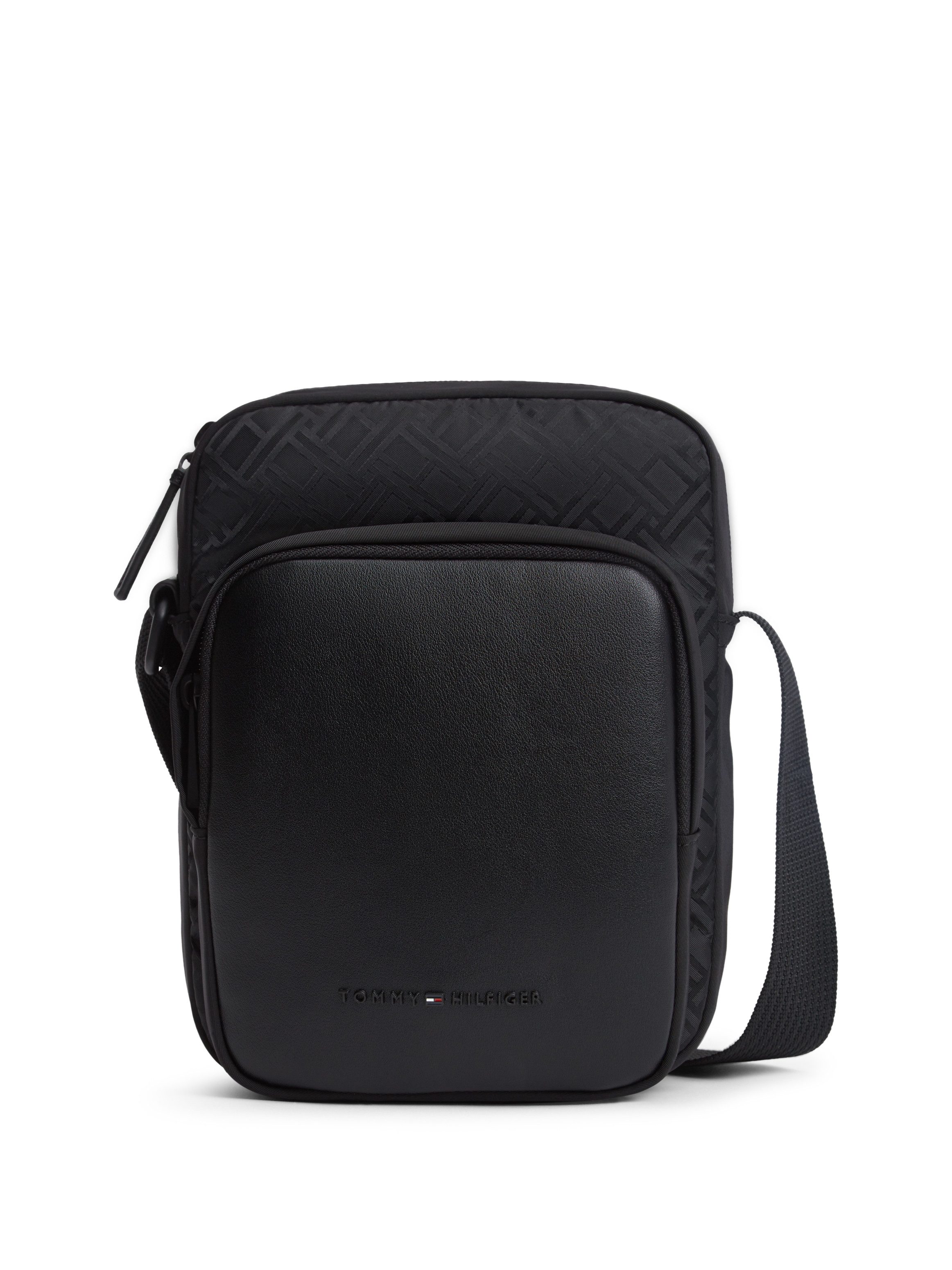 Tommy Hilfiger Umhängetasche TH NYLON JAQUARD MINI REPORTER, Herren Schultertasche mit Logoschriftzug
