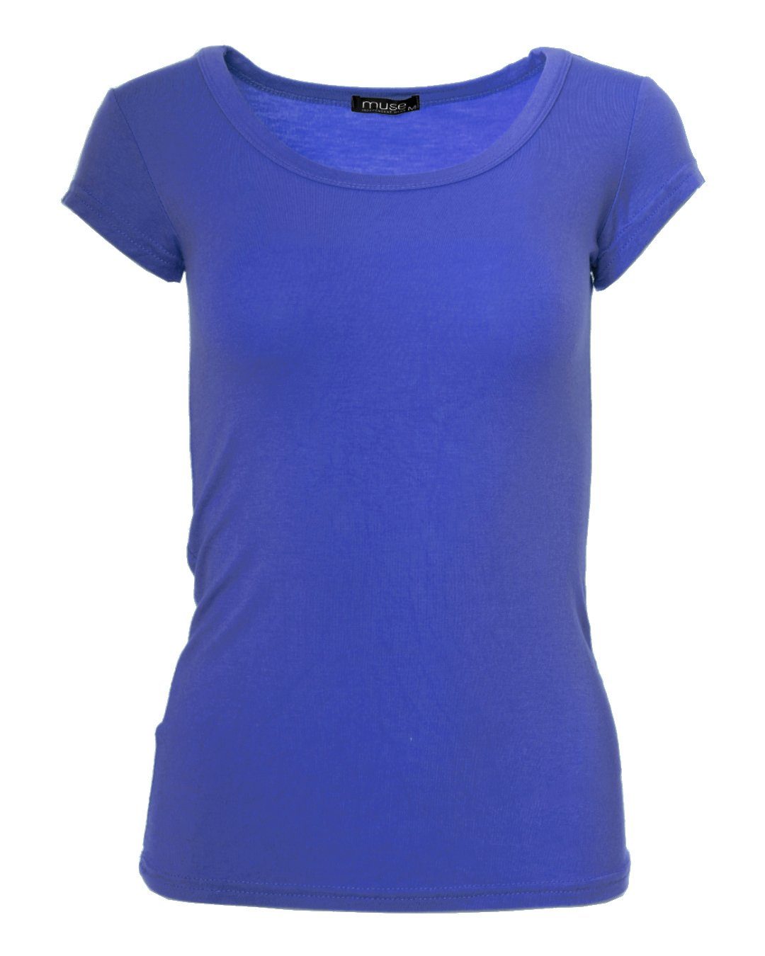 Muse T-Shirt Basic Kurzarm T-Shirt Skinny Fit 1001 blau