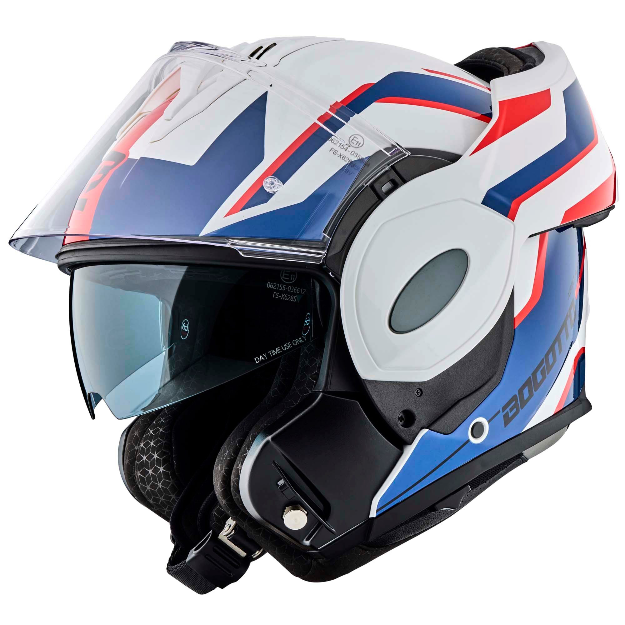 Bogotto Motorradhelm FS-X600 Vyda Klapphelm, vorbereitet für Kommunikationssystem,integriertes Sonnenvisier