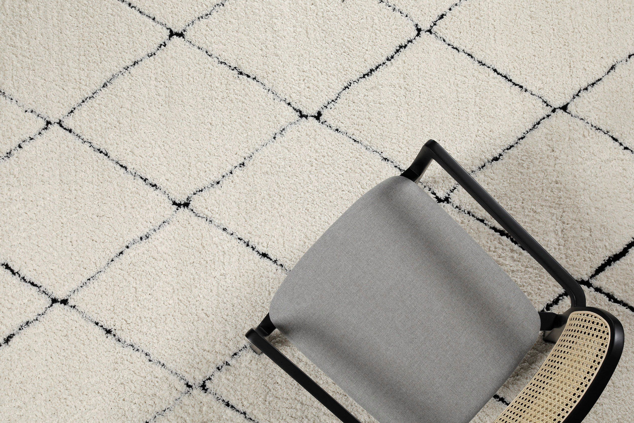 OTTO home Hochflor-Teppich Aveline, auch als Läufer erhältlich, rechteckig, Höhe: 35 mm, Langflor, Shaggy im Berber Stil, geometrisch, Raute, Wohnzimmer – Bild 5 von 5