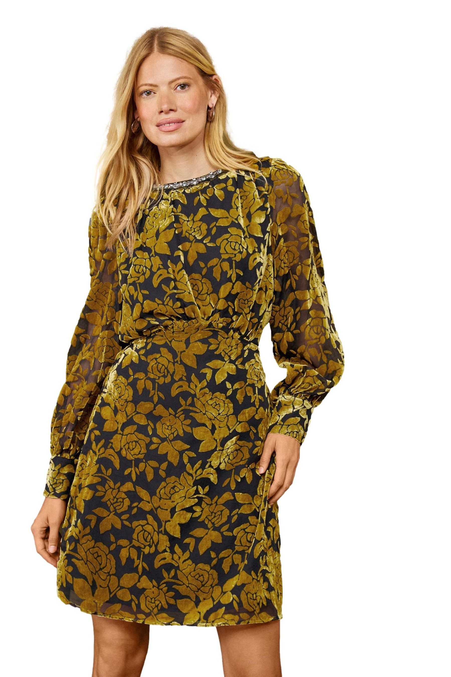 Love & Roses Minikleid Love & Roses Minikleid mit Ausbrennermuster und (1-tlg)