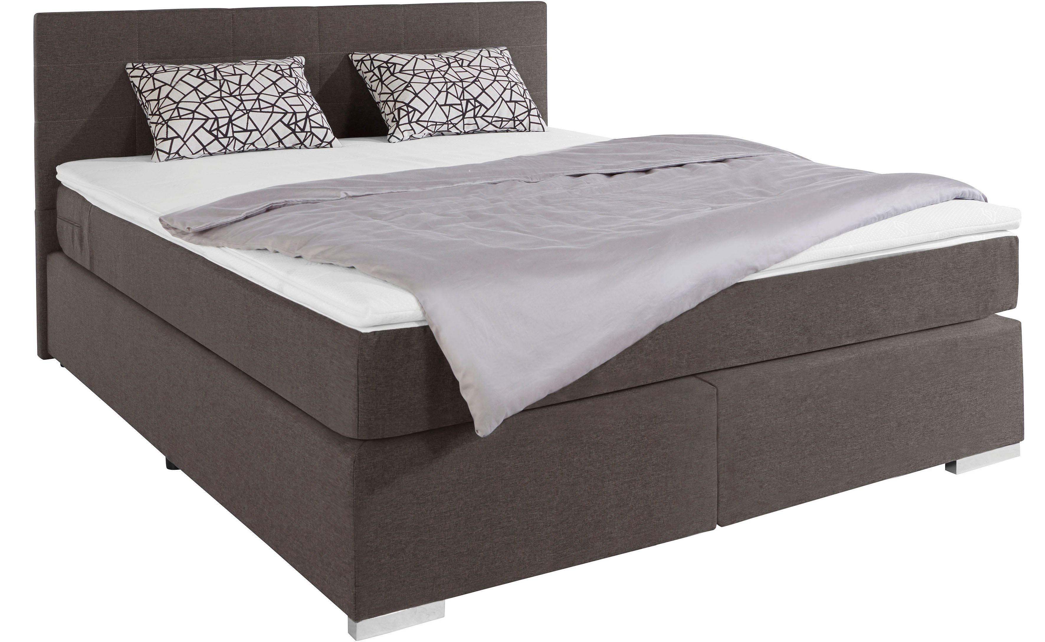 COTTA Boxspringbett Simba erhältlich in verschiedenen Breiten, Farben und Härtegraden, im Bezugsstoff: Karo, über 1500 positive Bewertungen!
