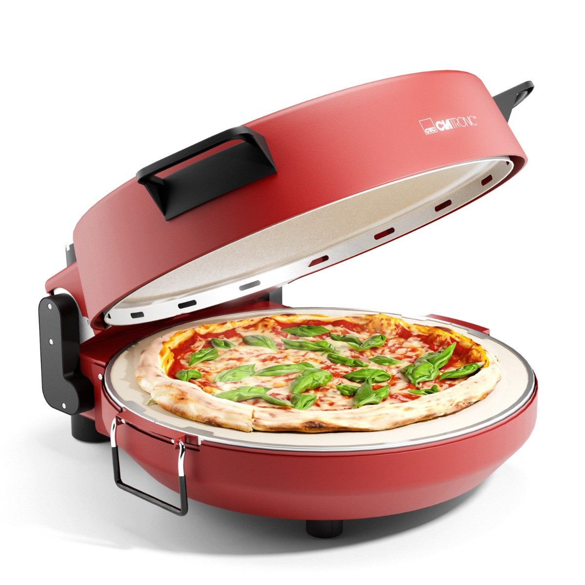 CLATRONIC Pizzaofen PM 3787, Pizzaofen 350°C für Steinofen Pizza