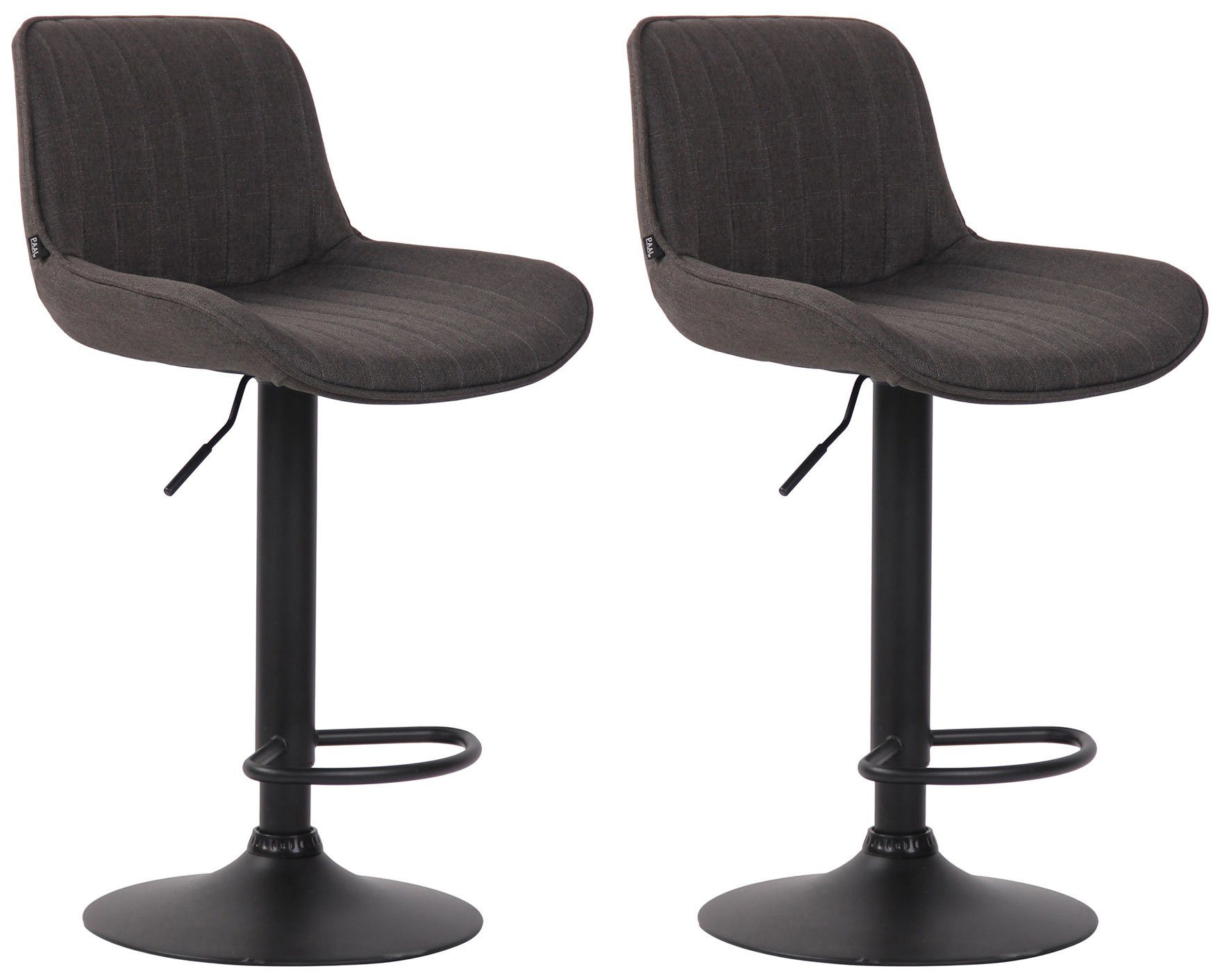 Barhocker 2er Set Barhocker Lentini Stoff schwarz