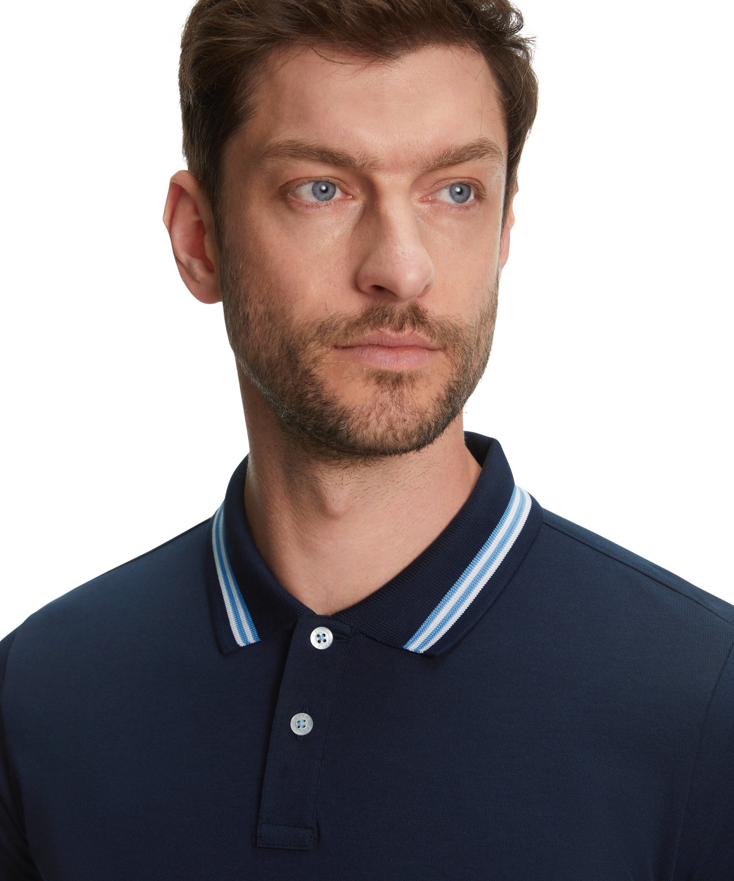 hochwertiger FALKE Pima-Baumwolle aus blue (6116) space Poloshirt
