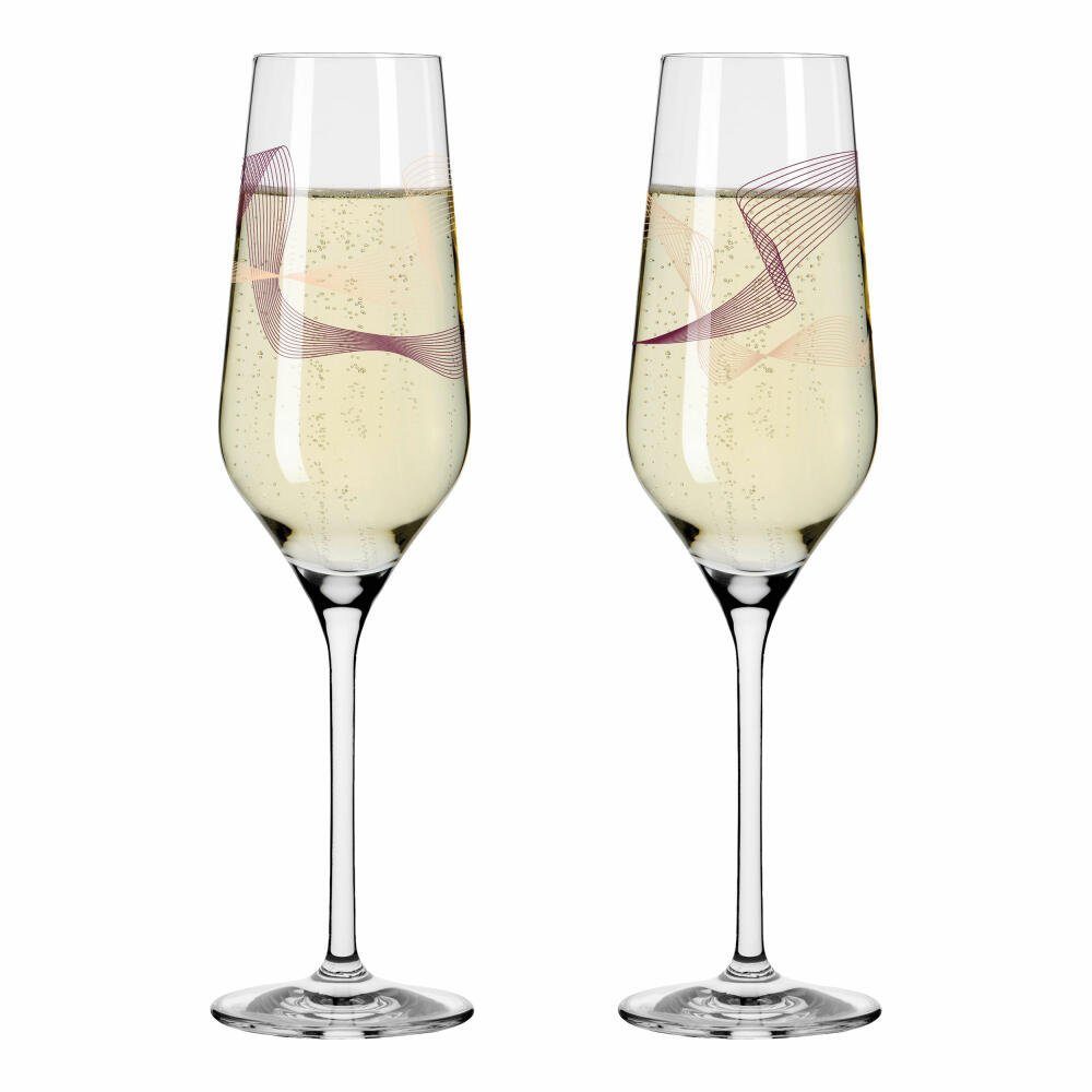 Ritzenhoff Champagnerglas Kristallwind Champagner 2er-Set 001, 2-tlg., Kristallglas, Made in Germany