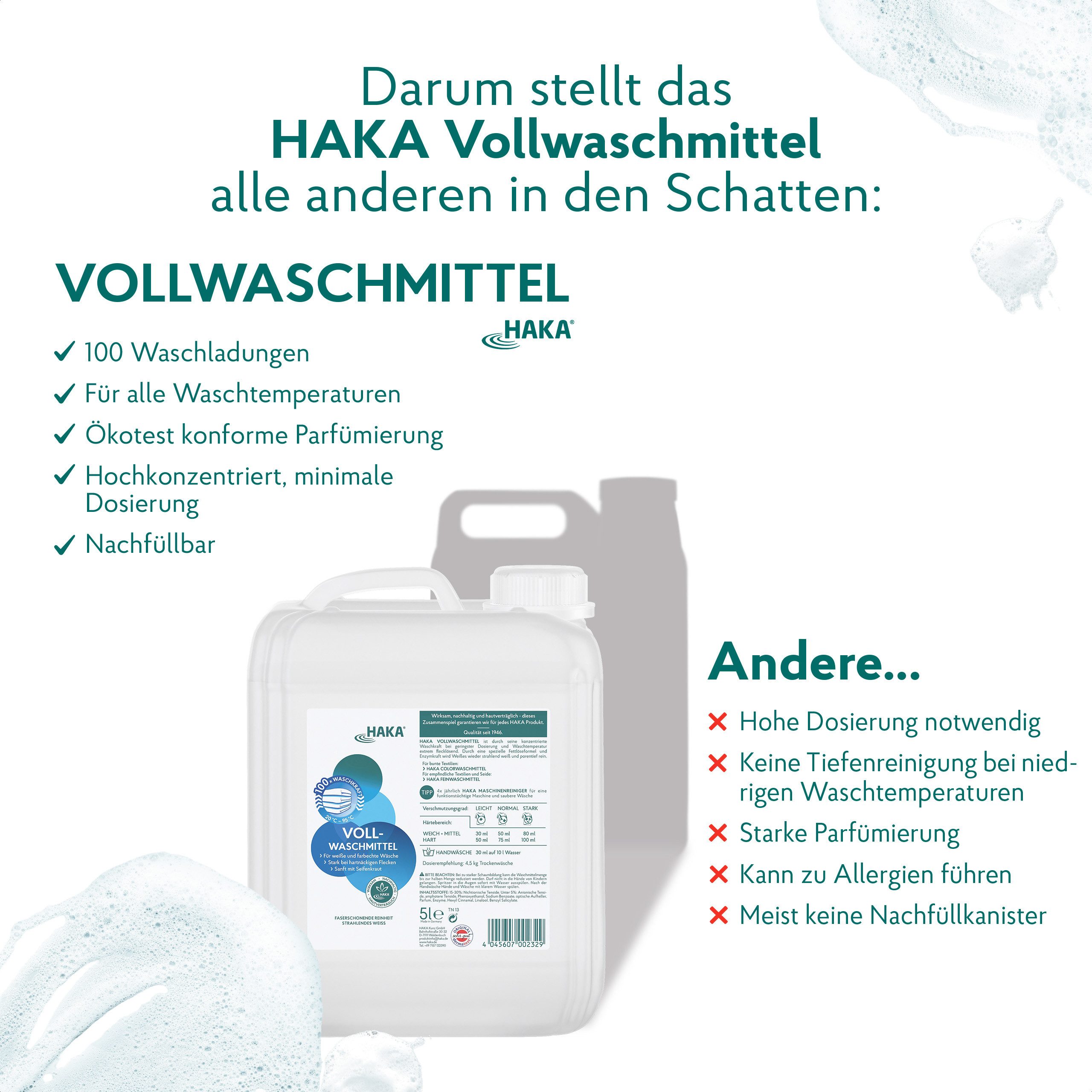 HAKA Vollwaschmittel Flüssig Nachfüller 5l Vollwaschmittel