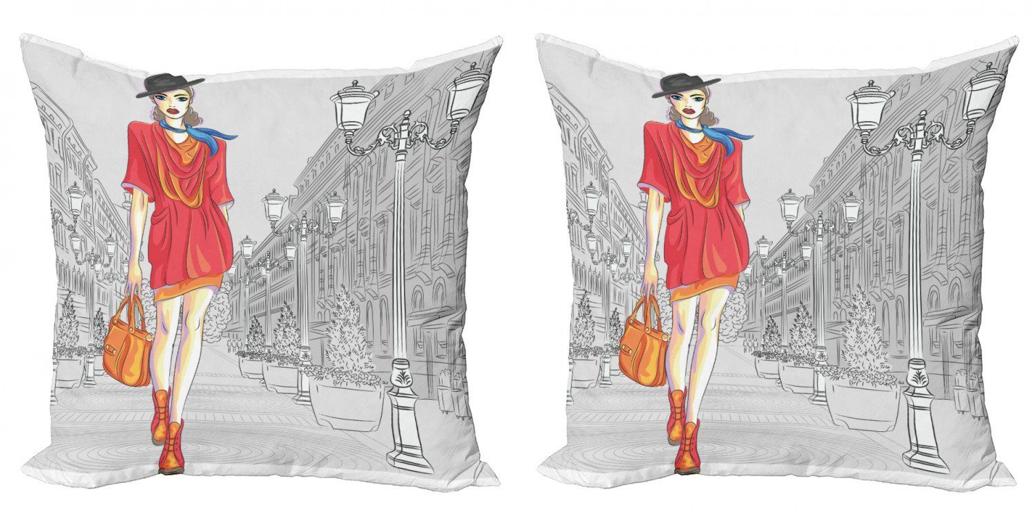 Dieses Jahr ist auch ein heißes Thema Kissenbezüge Modern Fashion Urban Stück), Street (2 Doppelseitiger Modern Mode Digitaldruck, Abakuhaus Accent