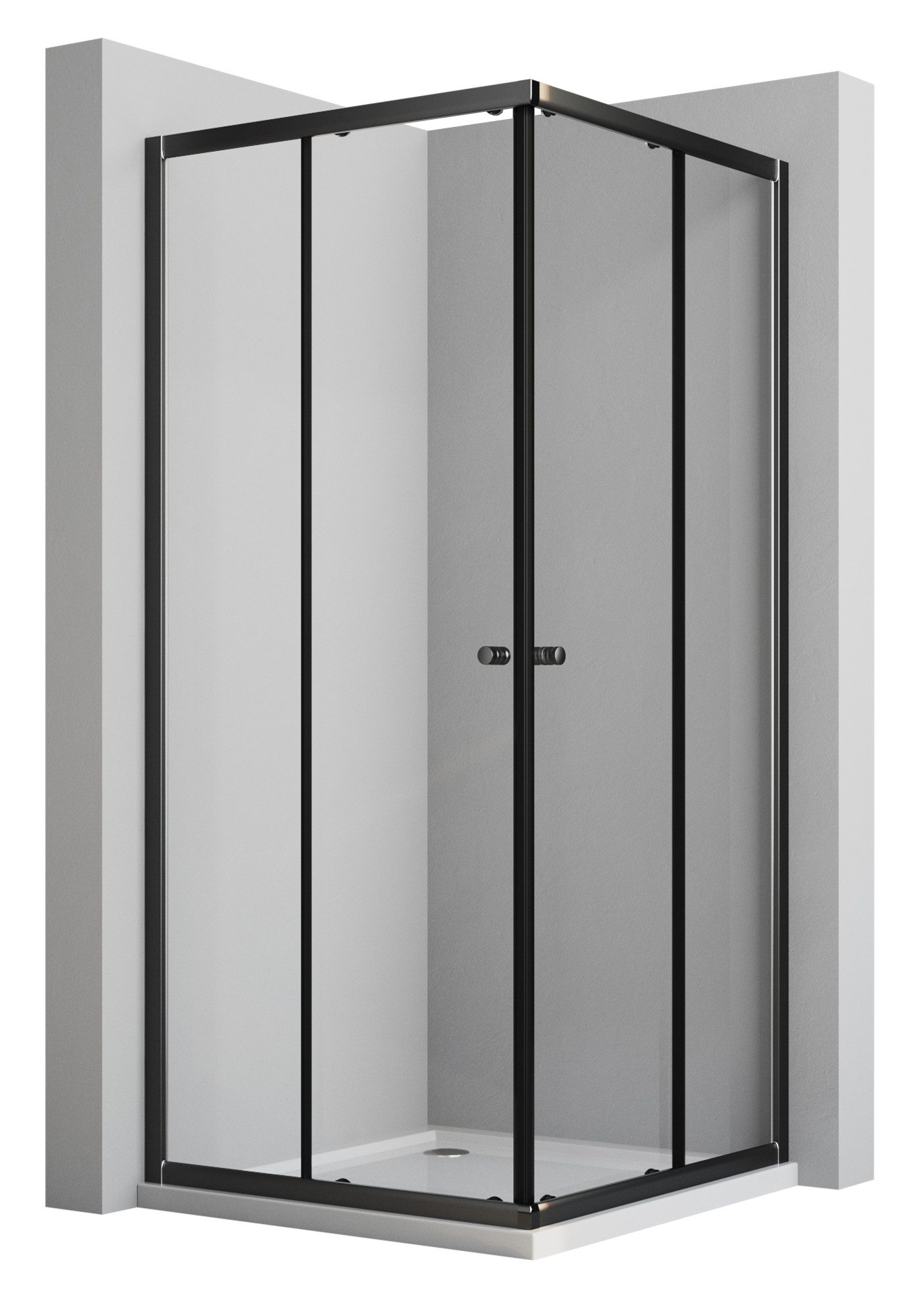 Boromal Eckdusche Duschkabine Schwarz 75x90 90x75 günstig online kaufen