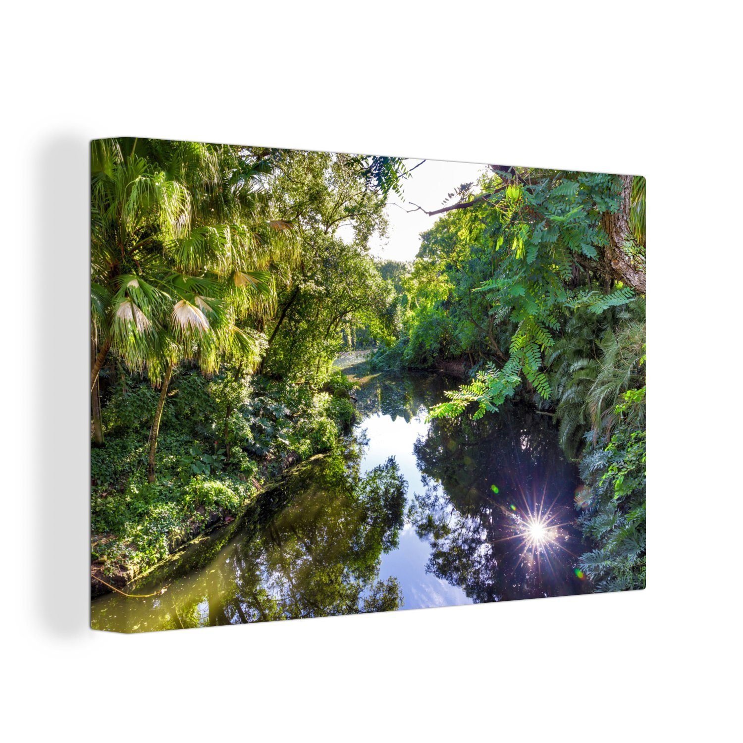 OneMillionCanvasses® Leinwandbild Ein Fluss im nordamerikanischen Nationalpark Everglades, (1 St), Wandbild Leinwandbilder, Aufhängefertig, Wanddeko, 30x20 cm