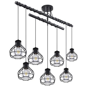 etc-shop LED Pendelleuchte, Leuchtmittel inklusive, Warmweiß, Retro Käfig Hänge Decken Leuchte FILAMENT Wohn Zimmer