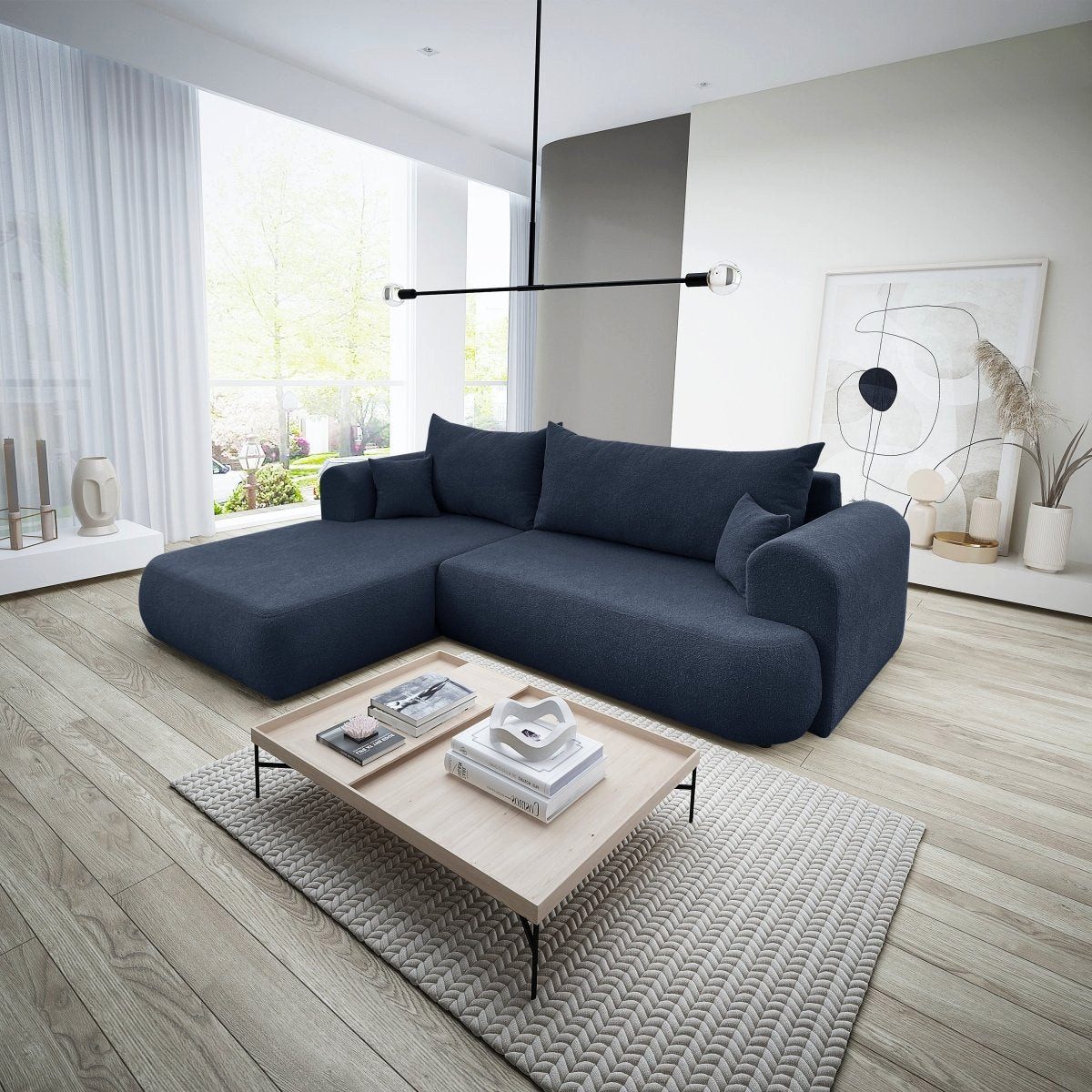 Luxusbetten24 Schlafsofa Designer Sofa Baron L, mit Schlaffunktion und Stauraum