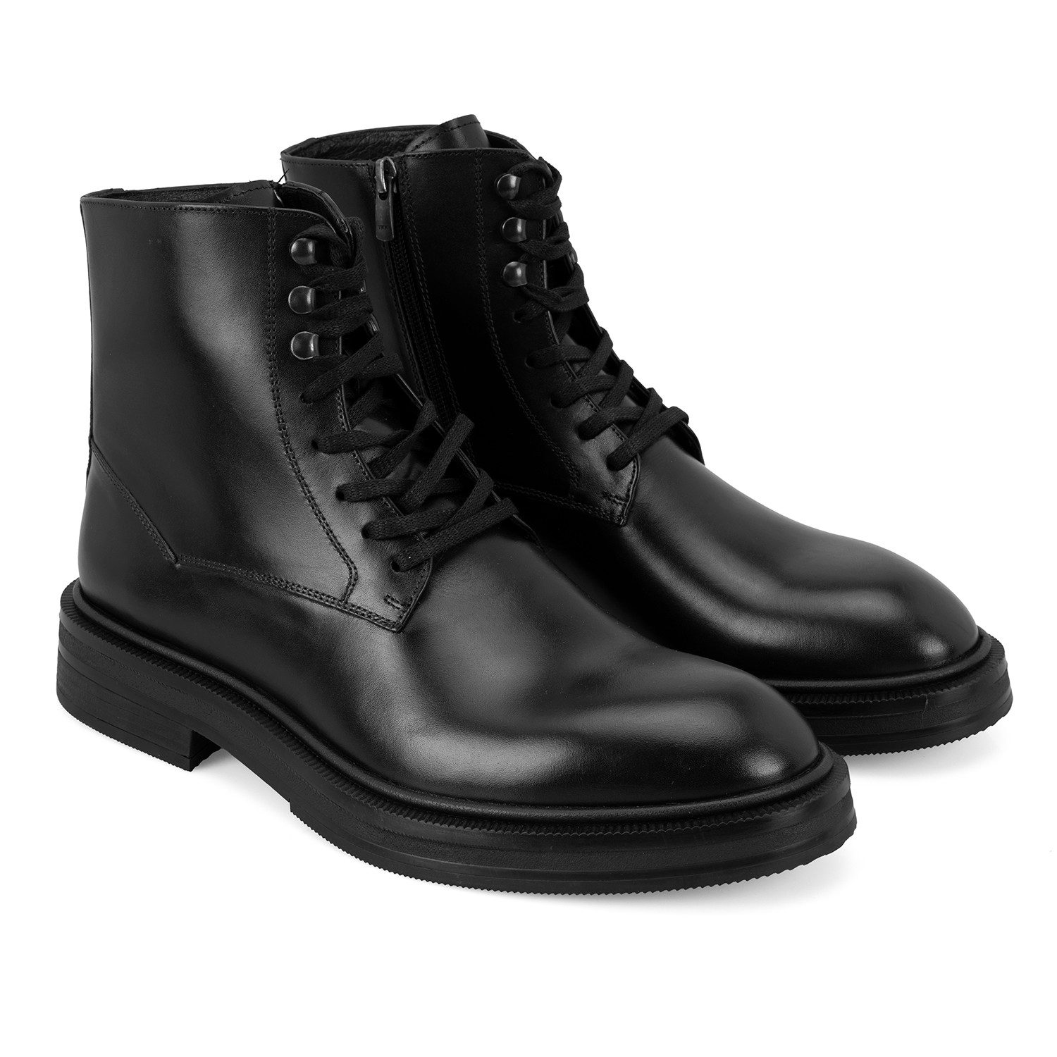 Desa Herren-Schnürstiefel aus Leder – 4 cm Absatz, zum Hineinschlüpfen, at Stiefel