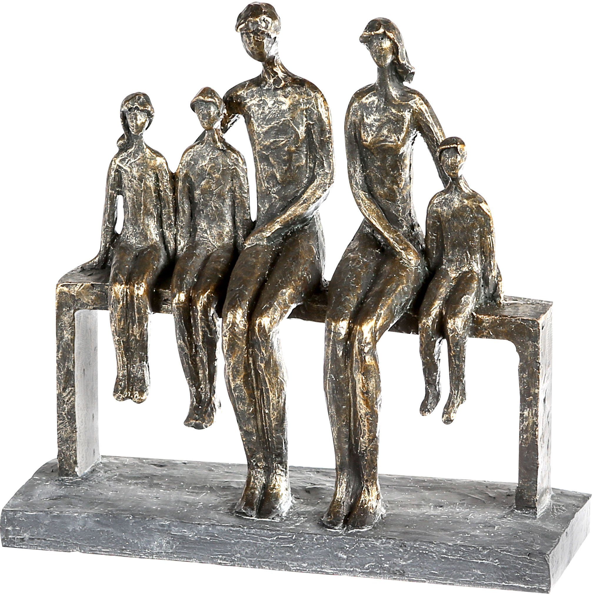 Dekofigur Skulptur We are family, bronzefarben/grau