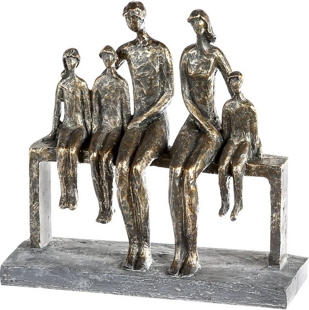 Casablanca by Gilde Dekofigur »Skulptur We are family, bronzefarben/grau« (1 Stück), Dekoobjekt, Höhe 26 cm, Familie, mit Spruchanhänger, Wohnzimmer-Otto