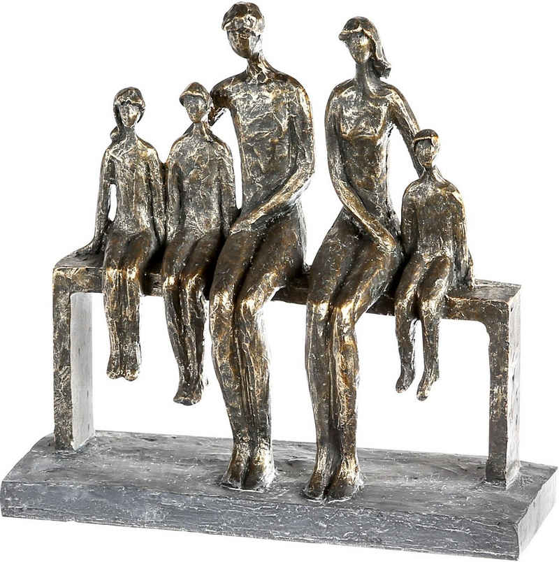 Casablanca by Gilde Dekofigur Skulptur We are family, bronzefarben/grau (1 St), Dekoobjekt, Höhe 26 cm, Familie, mit Spruchanhänger, Wohnzimmer