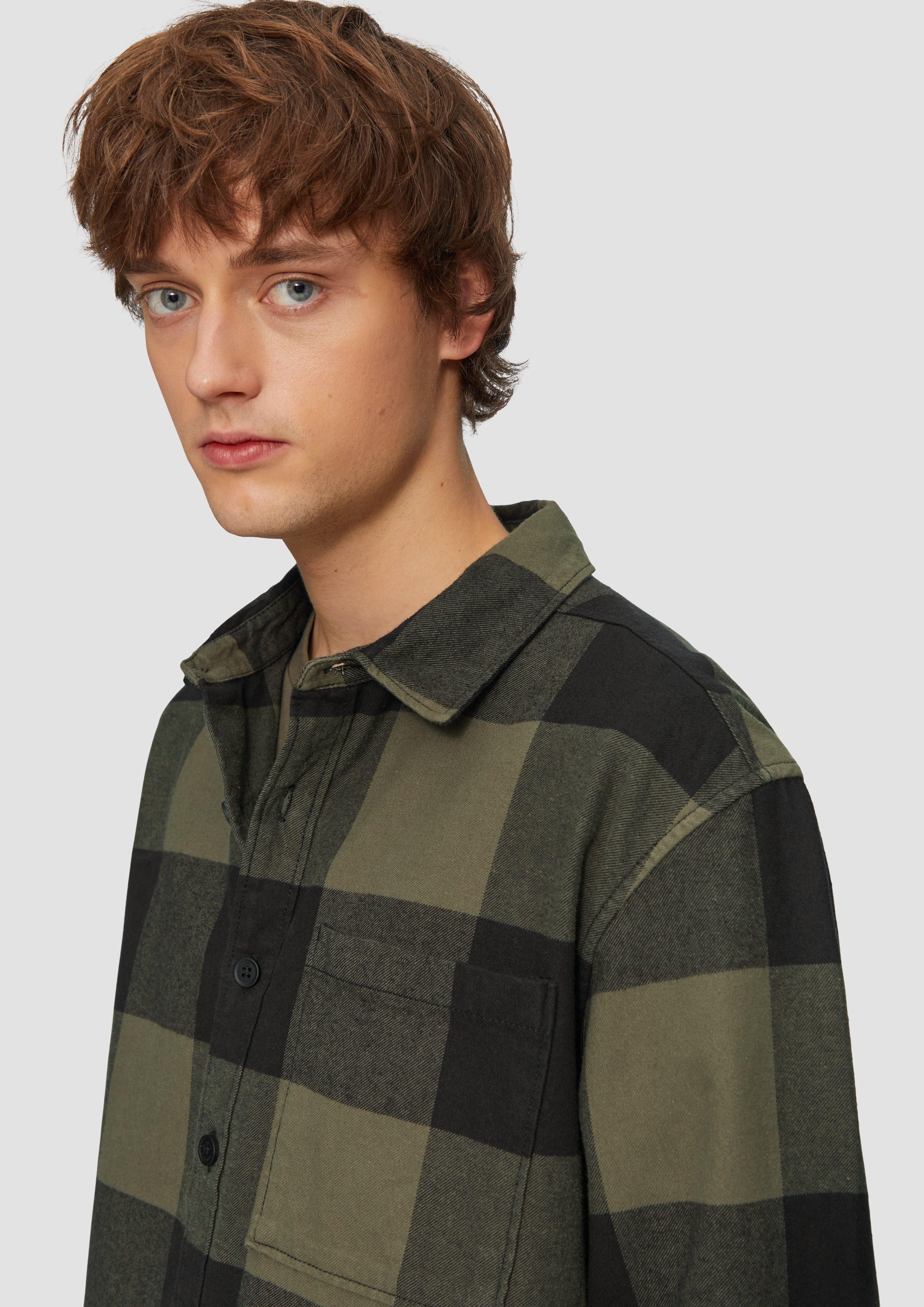 QS Langarmhemd Relaxed Fit: Flanellhemd mit günstig online kaufen