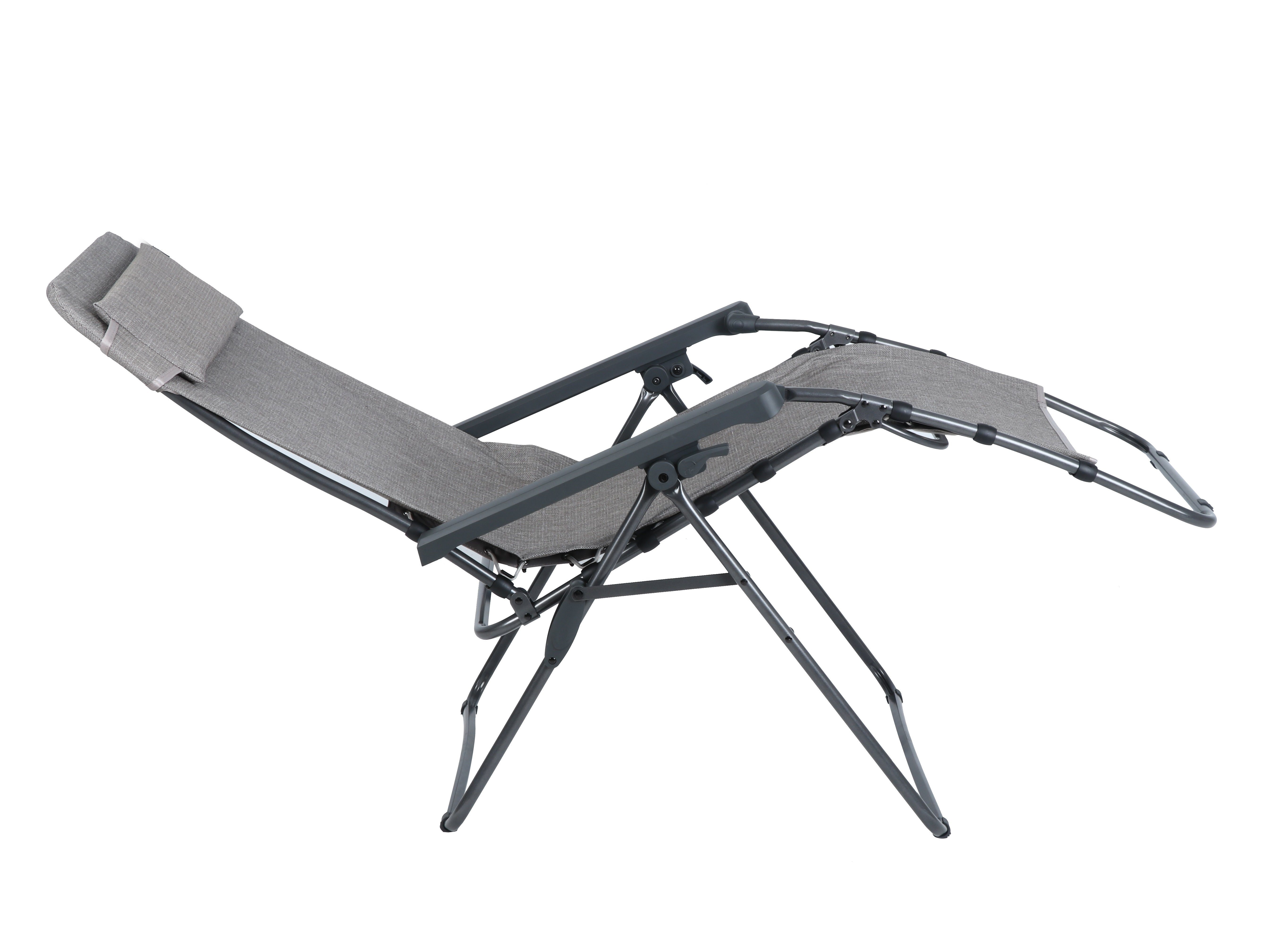 Bel-Sol Gartenliege Relaxliege hellgrau Liegestuhl Sonnenliege günstig online kaufen