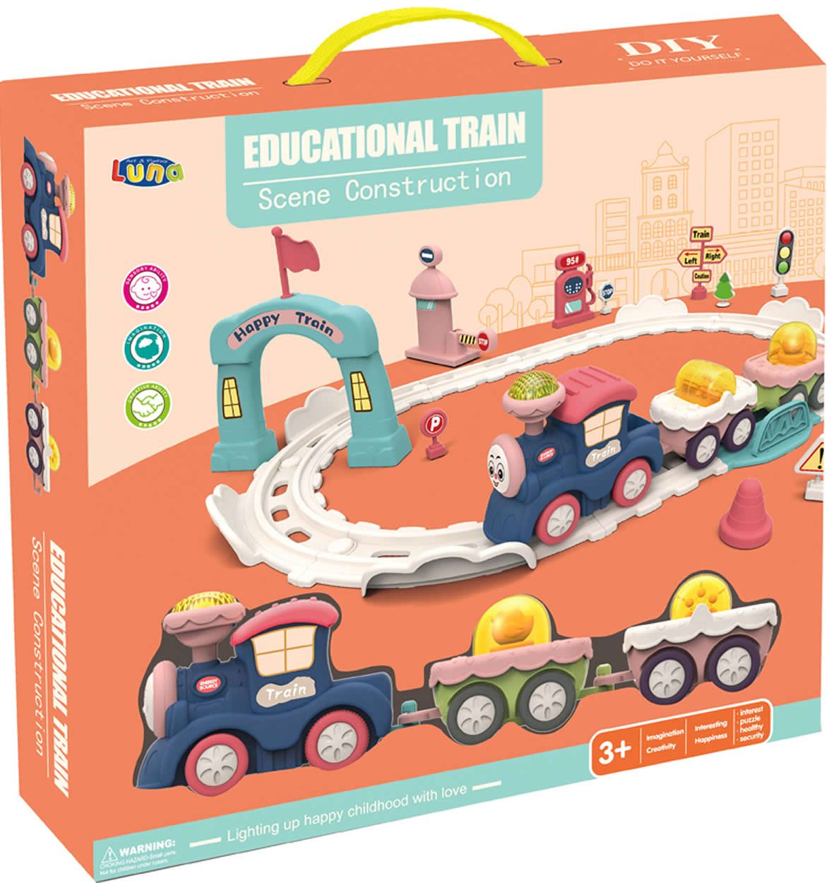 Diakakis Spielzeug-Eisenbahn Zug Spielzeug Dampflok Waggons Schiene Licht Sound