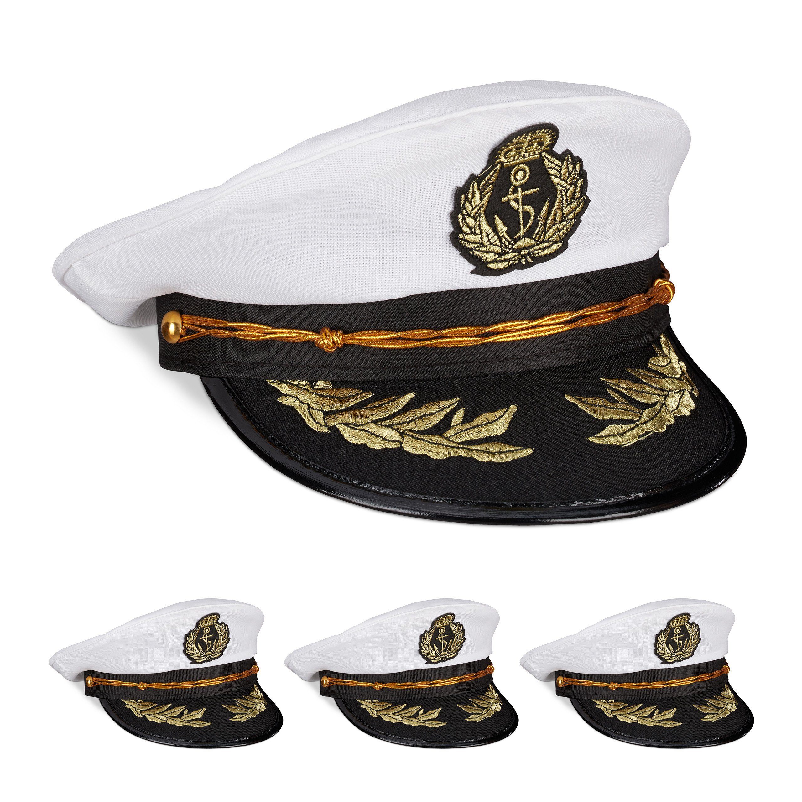 Kostüm 4 x Kapitänsmütze