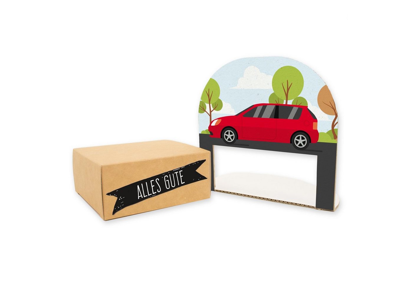 Thumbnail - itenga Geschenkbox itenga Geldgeschenkverpackung Auto Straße (Motiv 44)