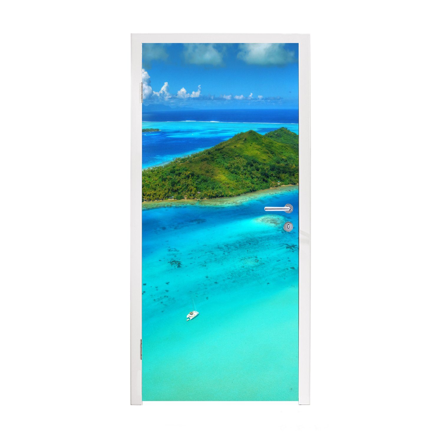 MuchoWow Türtapete Die Bora Bora-Inseln, Matt, bedruckt, (1 St), Fototapete für Tür, Türaufkleber, 75x205 cm