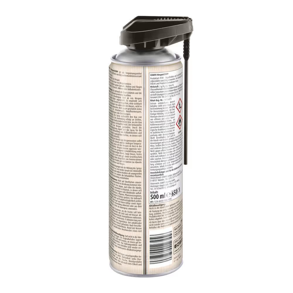 Compo Wespenspray WespenSTOPP, 500 ml, natürlichen Wirkstoffe