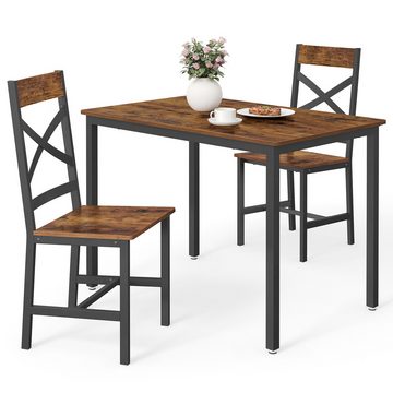 VASAGLE Essgruppe, Küchentisch-Set, 70 x 110 x 75 cm, mit 2 Stühle