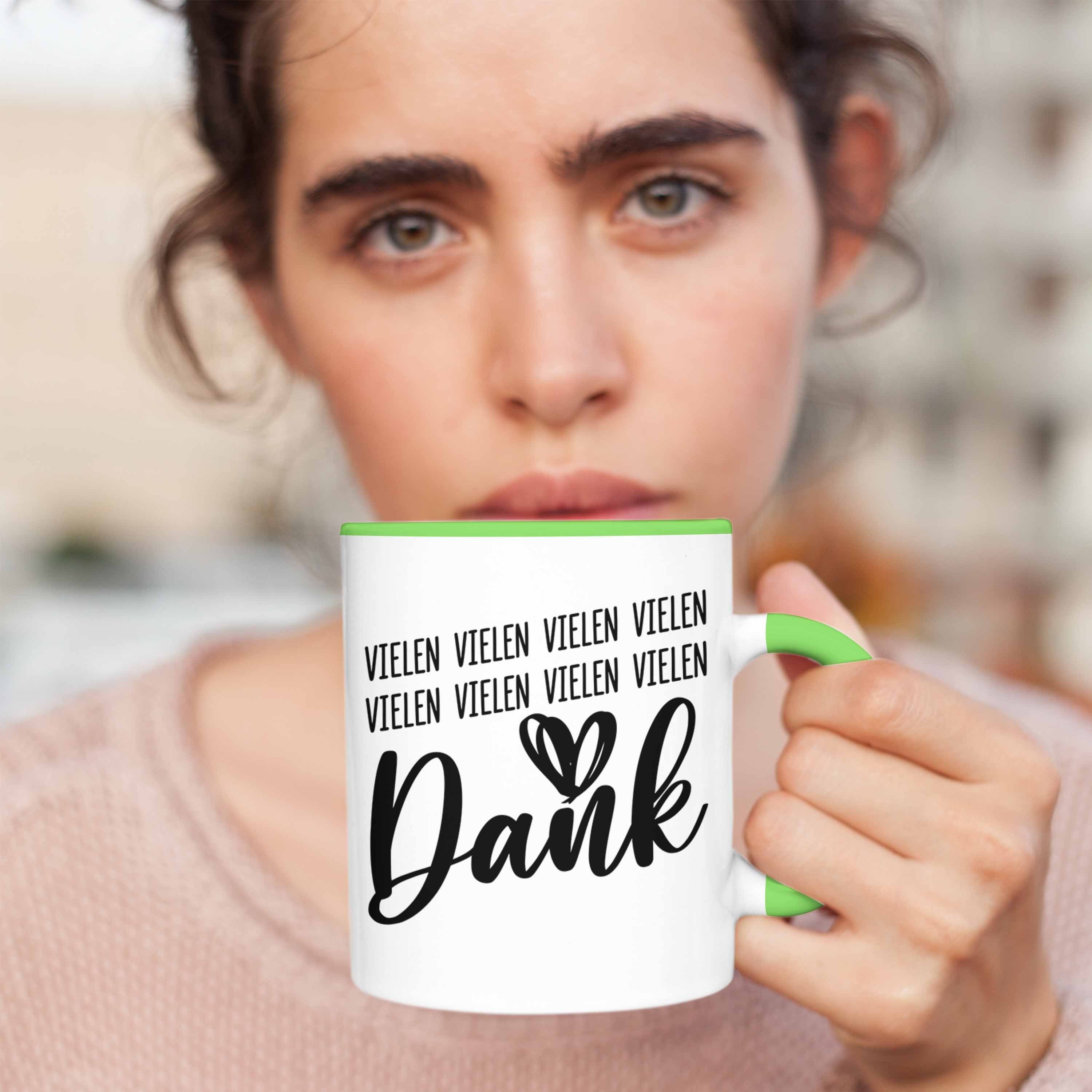 Kaffeetasse Trendation Grün - Tasse Danke Trendation Dankbarkeit Dankeschön Sagen Geschenkidee Danke Dankbar Tasse Geschenke