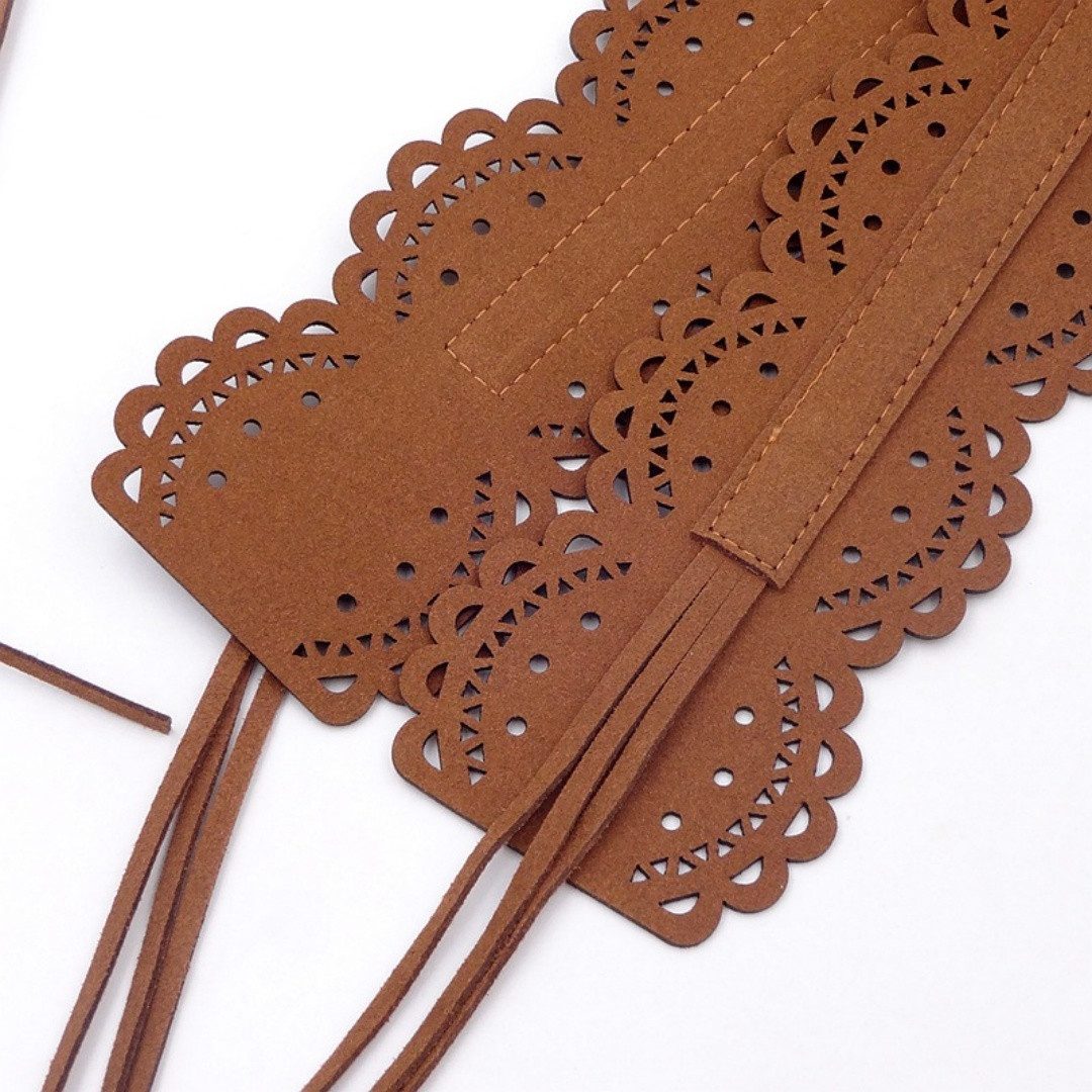 Bwecuy Hüftgürtel Damen Boho gürtel, Taillengürtel, Bindgürtel, Breiter Taillengürtel – Bild 5 von 5