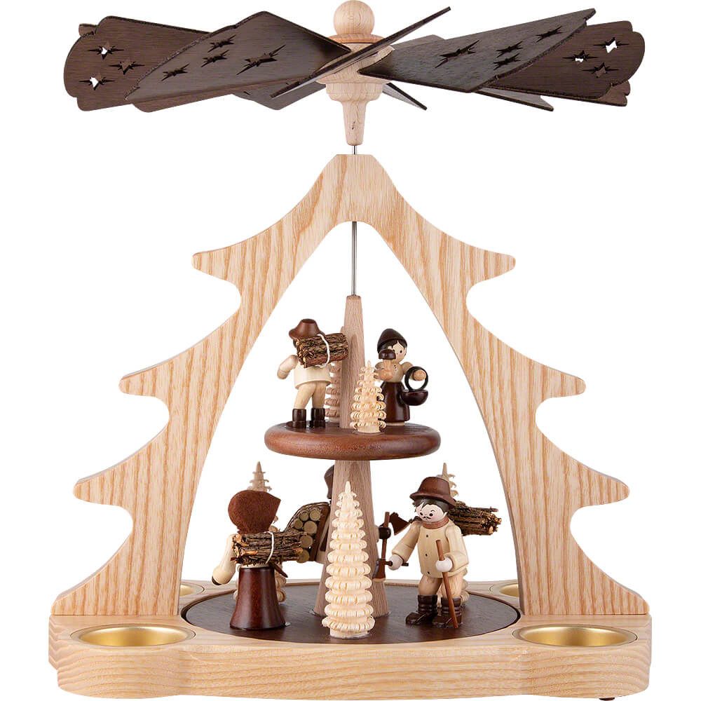 Holz- und Drechslerwaren Legler Weihnachtspyramide 2-stöckige Pyramide Waldleute (28cm) von HoDreWa Legler