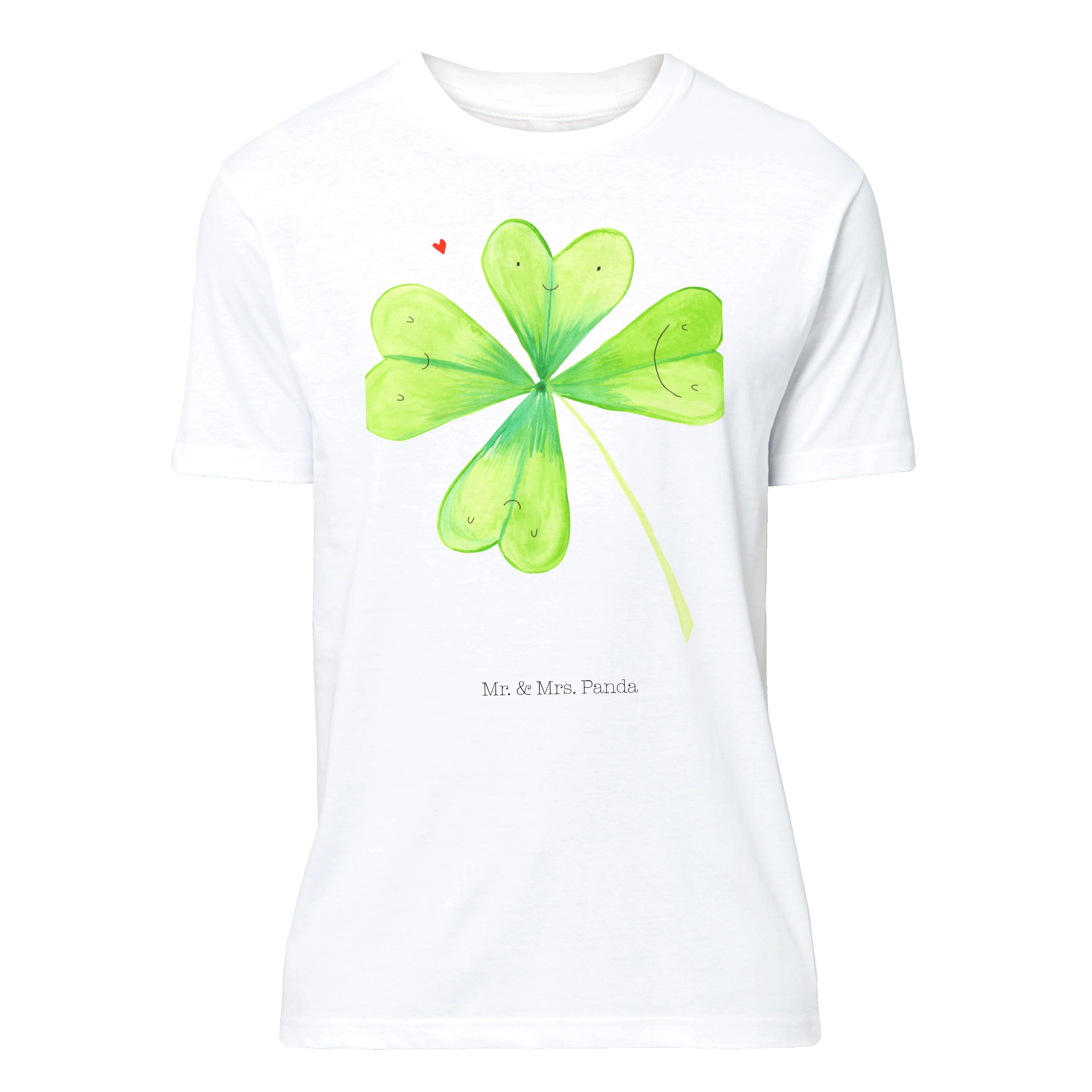 Mr. & Mrs. Panda T-Shirt Kleeblatt - Weiß - Geschenk, Party, Garten, Glück, Glücksbringer, Lus (1-tlg)