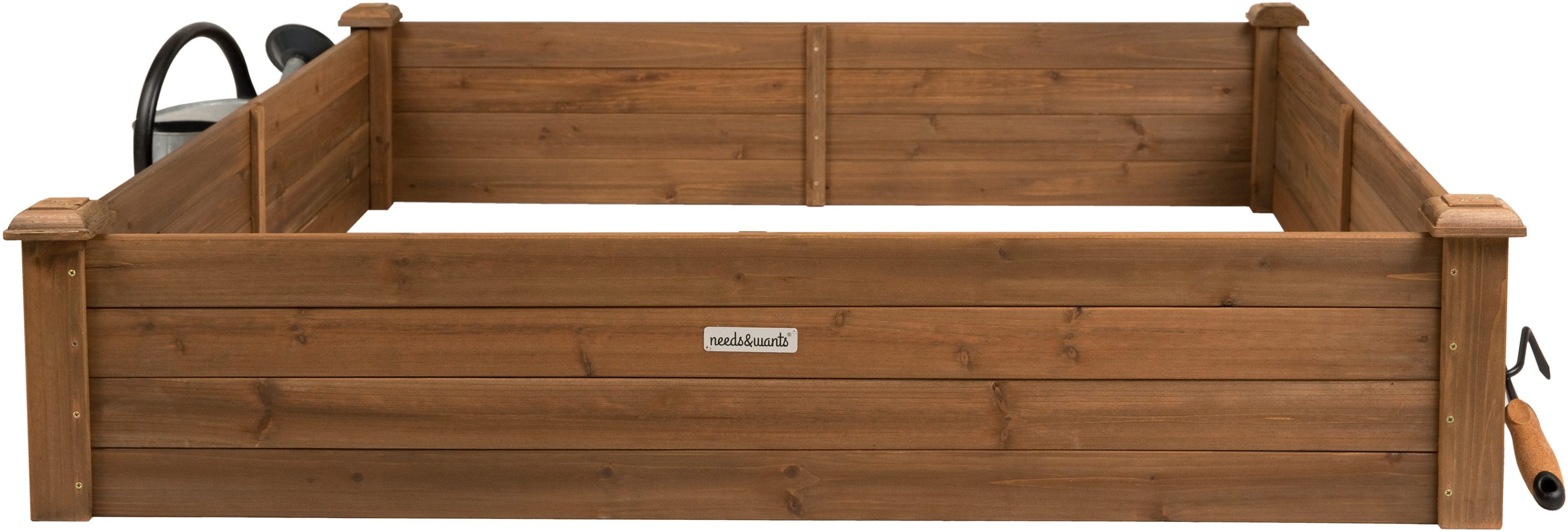 needs&wants® Hochbeet Umrandung aus Holz für Garten Terrasse groß, Pflanzbeet Bausatz XL, quadratisch, Blumenbeet Kräuterbeet Beetumrandung Beeteinfassung