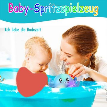 Kind Ja Badespielzeug Badespielzeug für Babys, Wasserspielzeug, Oktopus-Spielzeug, Badespielzeug, Auto-Sensing mit Licht und Musik