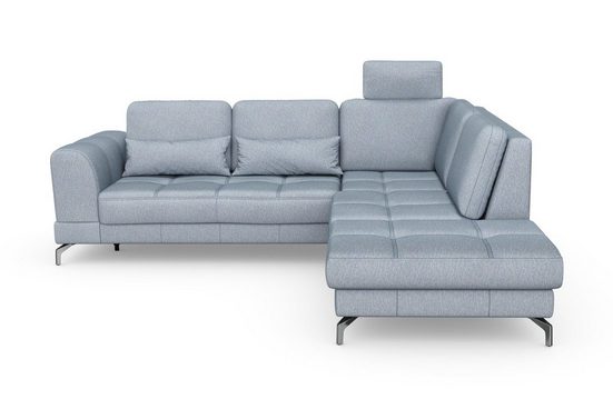 sit&more Ecksofa »Bendigo V«, inklusive Sitztiefenverstellung, Bodenfreiheit 12 cm, wahlweise in 2 unterschiedlichen Fußfarben