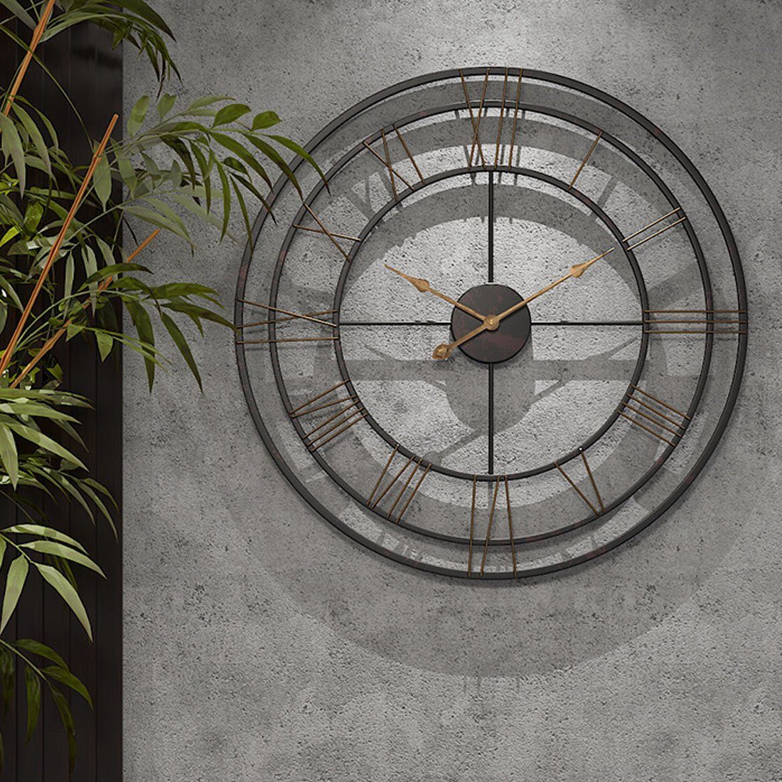 Uhr, Metall Wanduhr stille moderne DÖRÖY rund, Wanduhr kreative Wanduhr 50cm