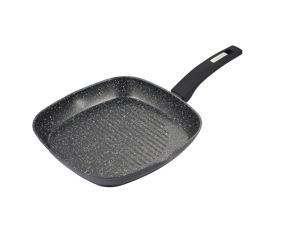 Schäfer Grillpfanne Grillpfanne Ø28cm Steakpfanne Fischpfanne Induktion Marble Schwarz