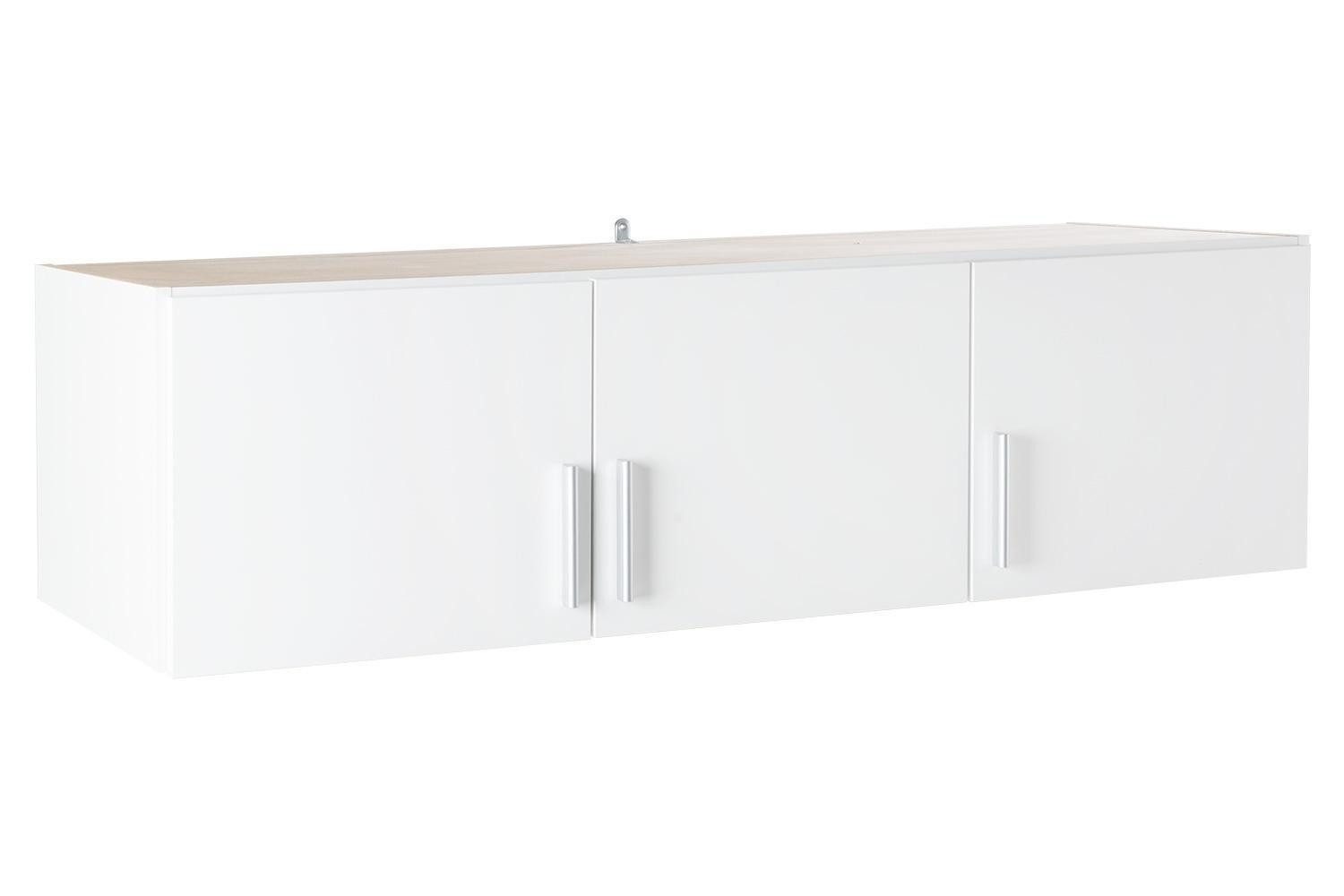 rauch Schrankaufsatz CELLE, B 136 x T 54 cm, weiß, mit 3 Türen, Front in Hochglanz weiß