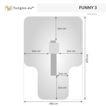 FUNGOO Spielturm Spielturm mit Rutsche und Kletterwand Fungoo Funny 3