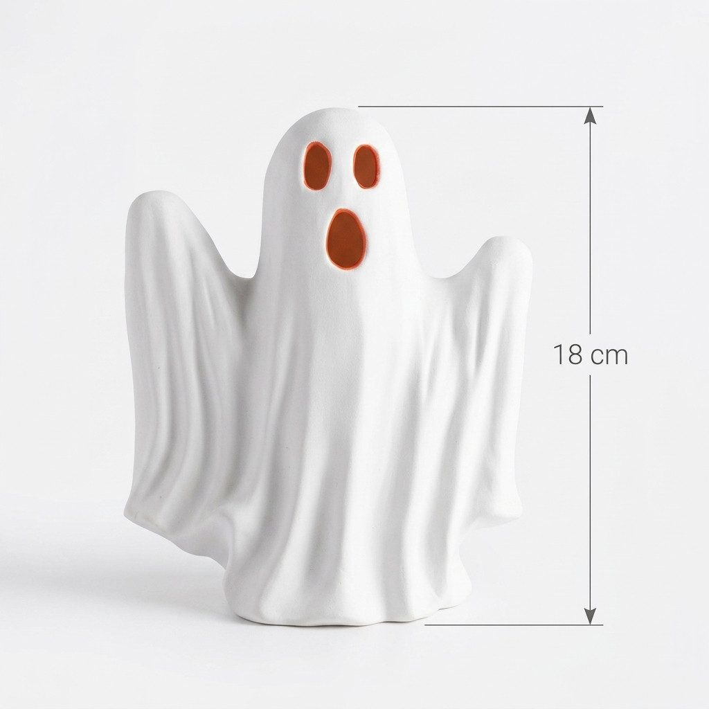 Home-trends24.de LED Dekofigur LED Gespenst Halloween Deko Porzellan Farbwechsel, LED fest integriert