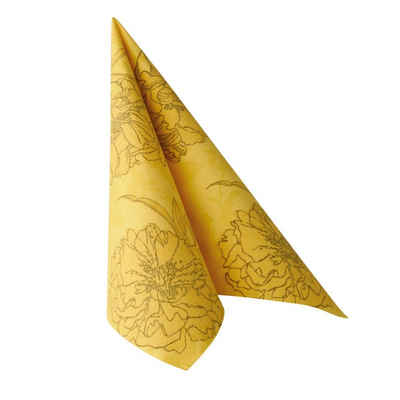 PAPSTAR Papierserviette 50 Servietten "ROYAL Collection" 1/4-Falz 40 cm x 40 cm gelb "Thalia", (50 St), 1/4-Falzung