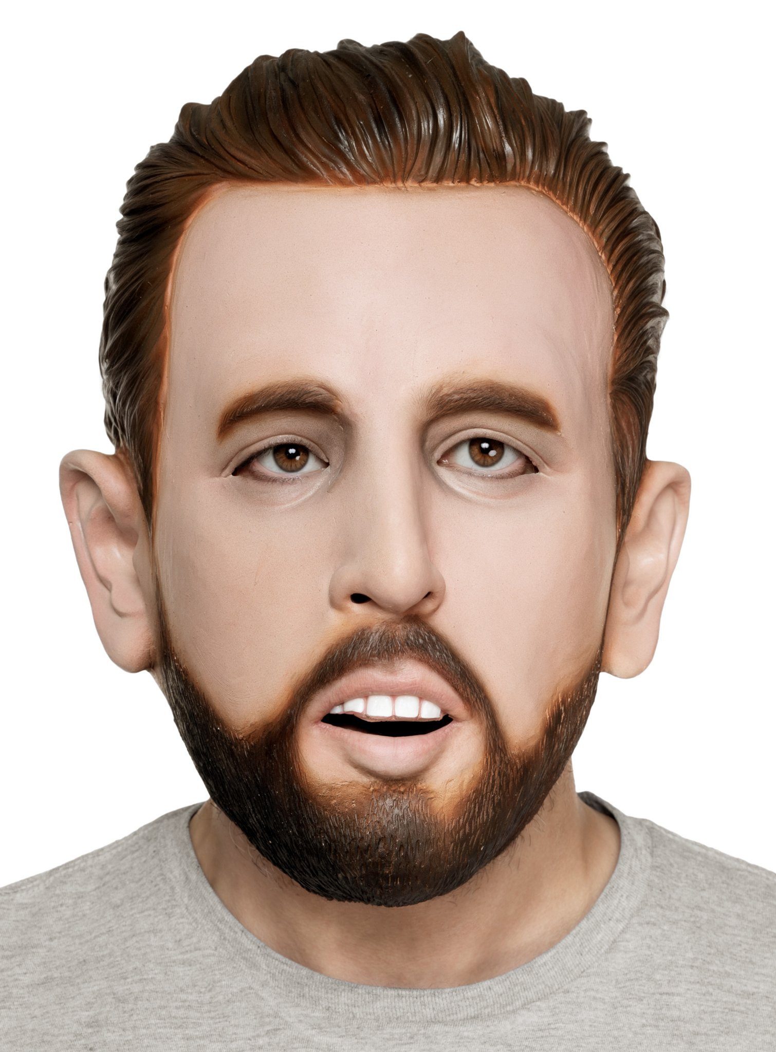 Metamorph Verkleidungsmaske Harry Kane Maske - Fasching Halloween Fun Kostüm, Volltreffer dank Vollmaske: meisterhafte Fußballer-Maske aus Latex!