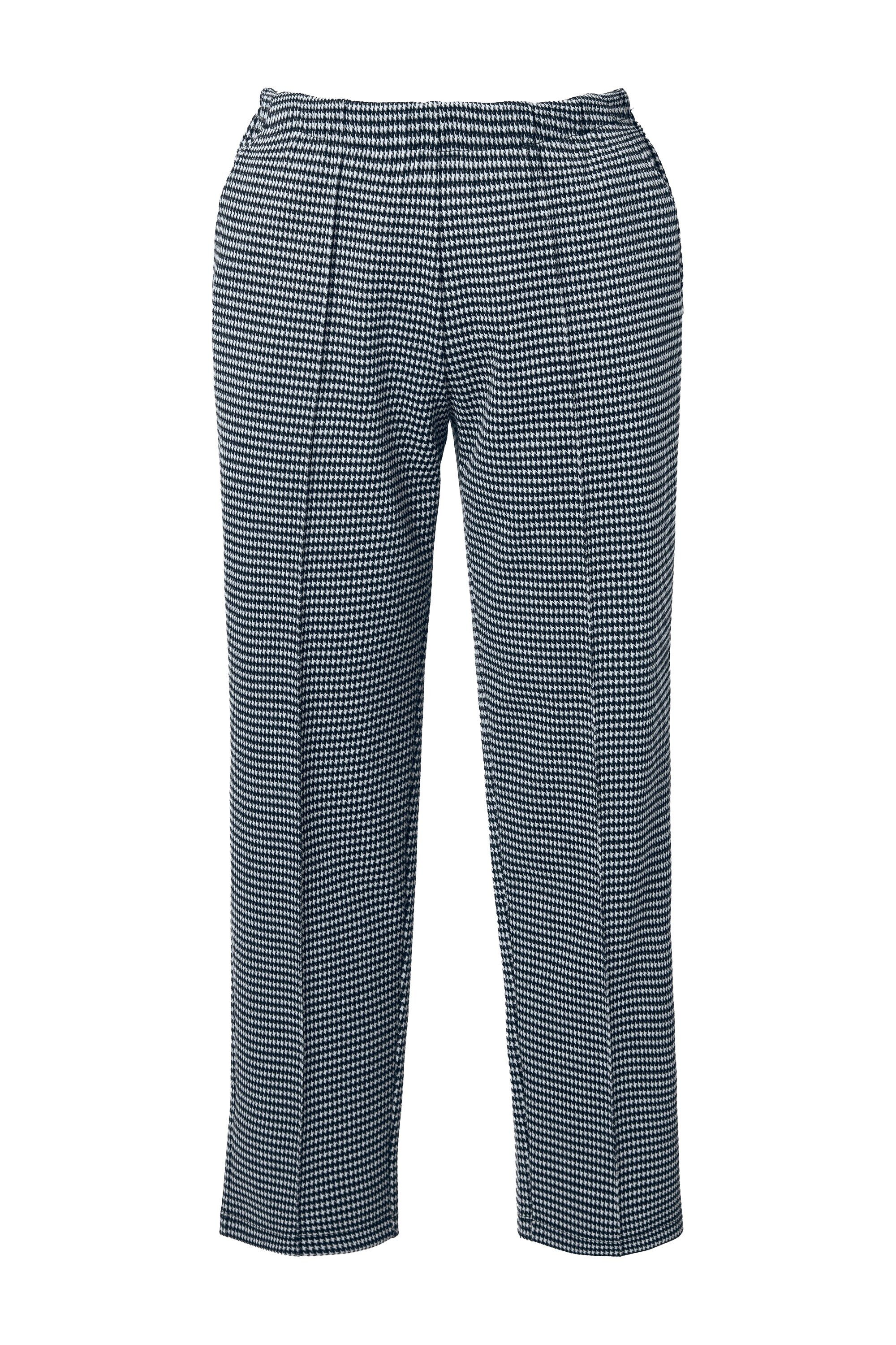 Ulla Popken Schlupfhose Jacquard-Hose Hahnentritt Biesen günstig online kaufen