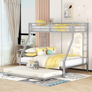 XDeer Etagenbett Etagenbett, Metallbett mit ausziehbarem Bett,mit Leiter, beiden Seiten für Kinder, Jugendliche, Erwachsene