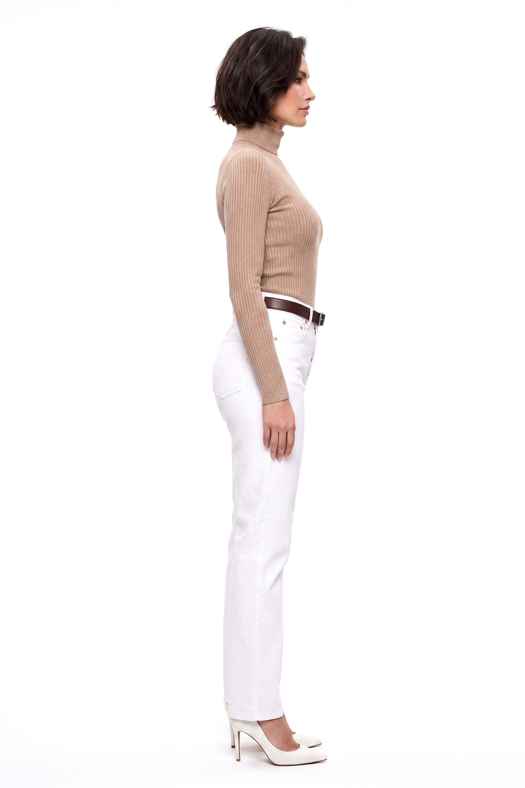 ESRA Straight-Jeans High Waist Damen Jeans Stretch Hose gerade Jeans Damen Straight Jeans damen weis Jeans Damen High Waist Damen Jeans Stretch – Bild 5 von 5